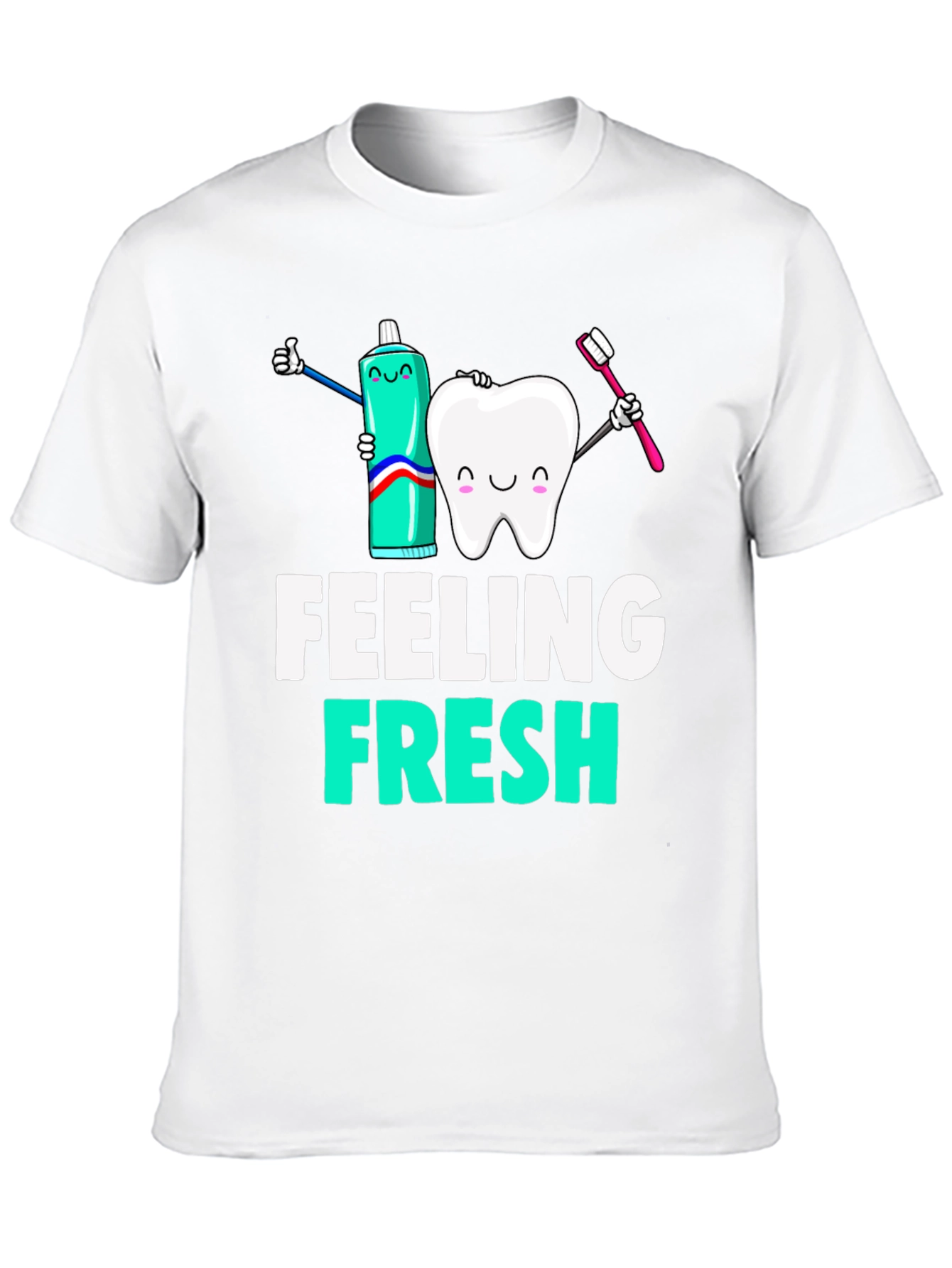 Feeling Fresh Black Graphic T-Shirt - Dental Hygiene