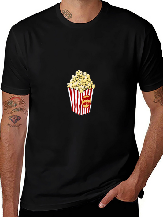 Popcorn Graphic Black T-Shirt