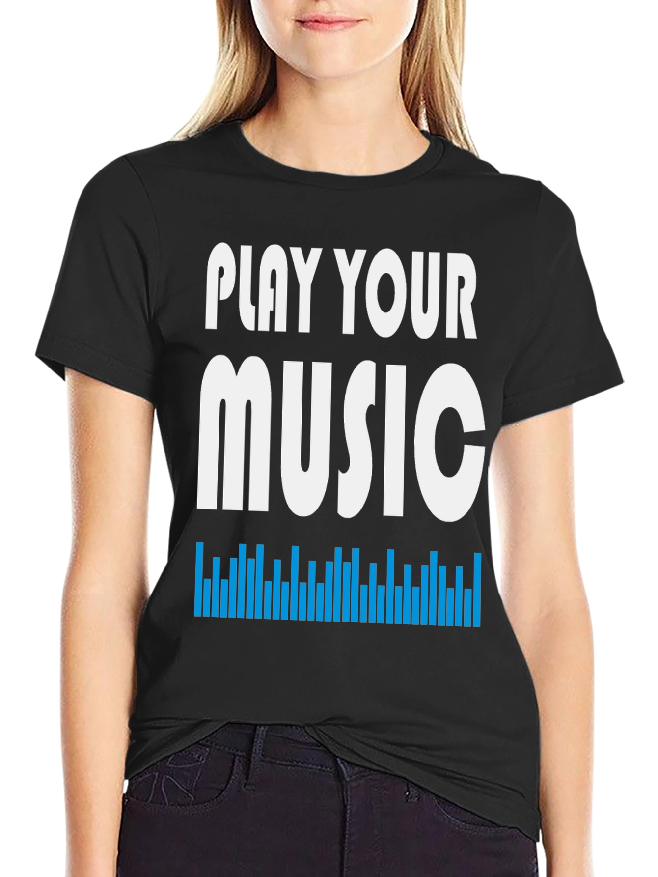 Play Your Music Graphic Tee - Stylish Black T-Shirt