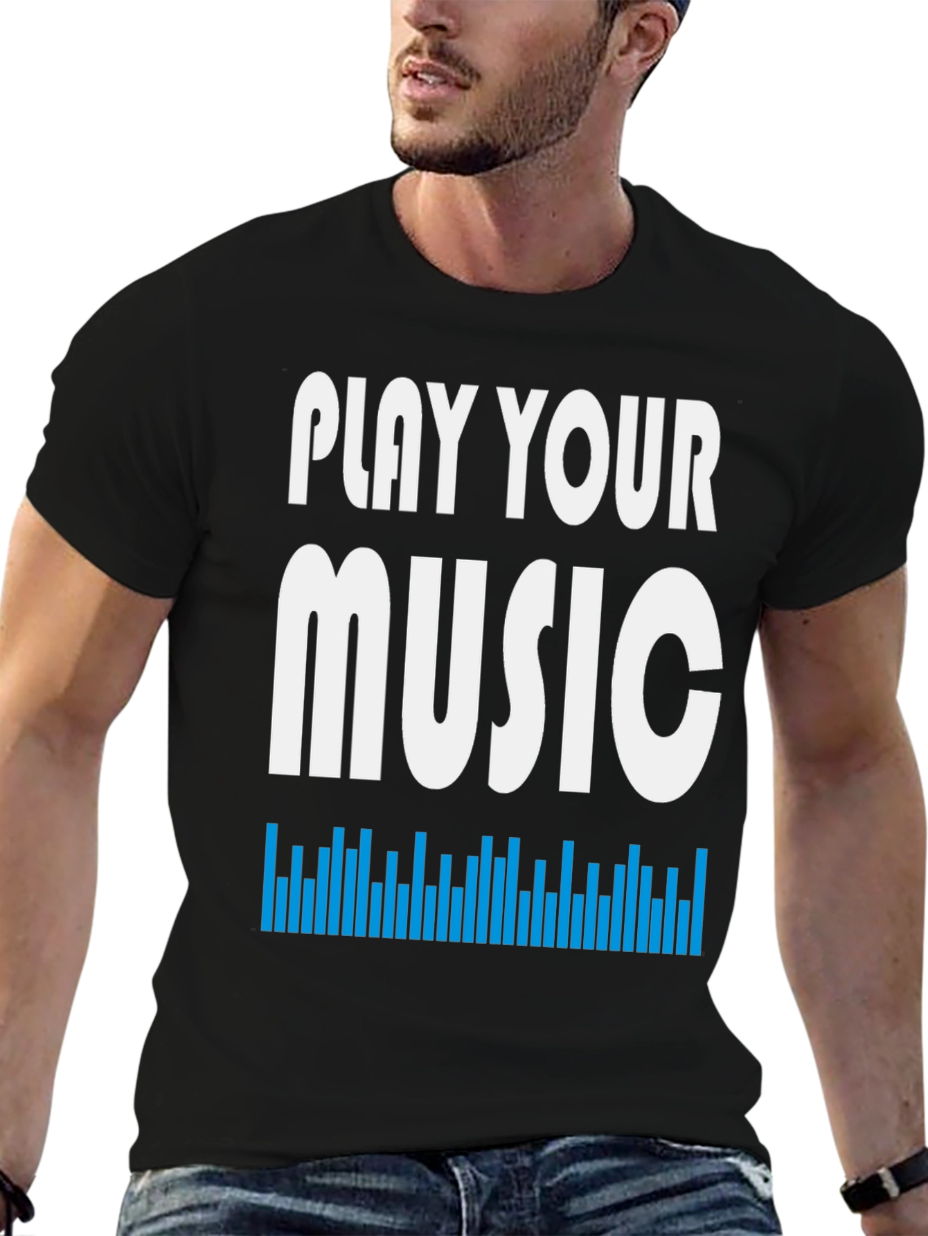 Play Your Music Graphic Tee - Stylish Black T-Shirt