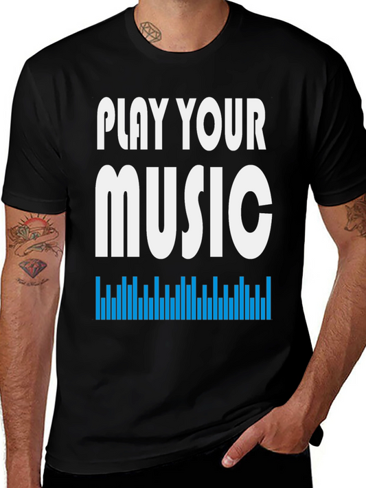 Play Your Music Graphic Tee - Stylish Black T-Shirt