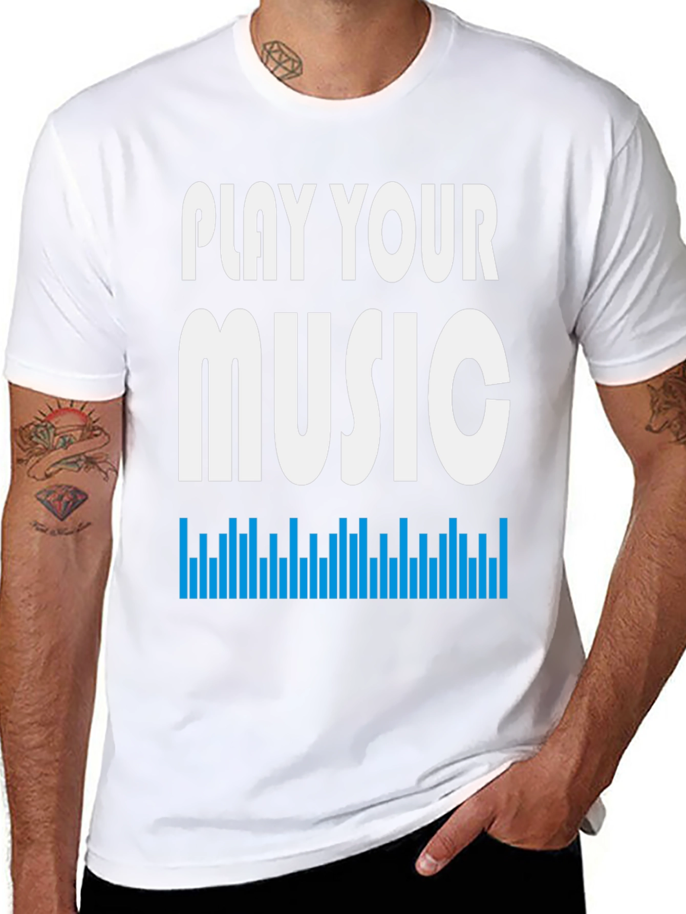 Play Your Music Graphic Tee - Stylish Black T-Shirt