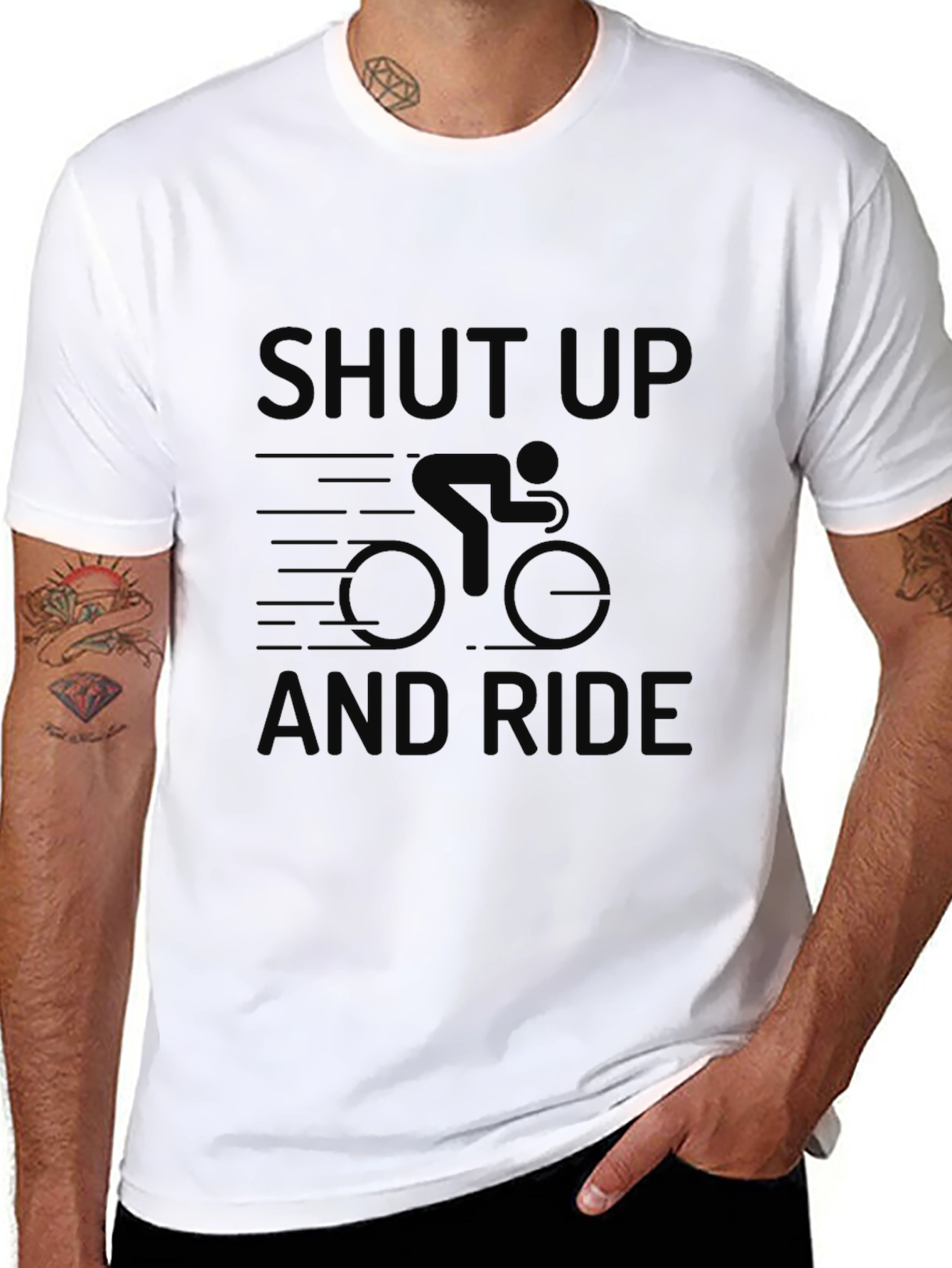 Shut Up and Ride T-Shirt - Cycling Enthusiast Tee