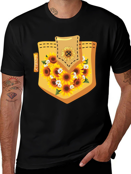 Sunflower Pocket Print Mens Tee