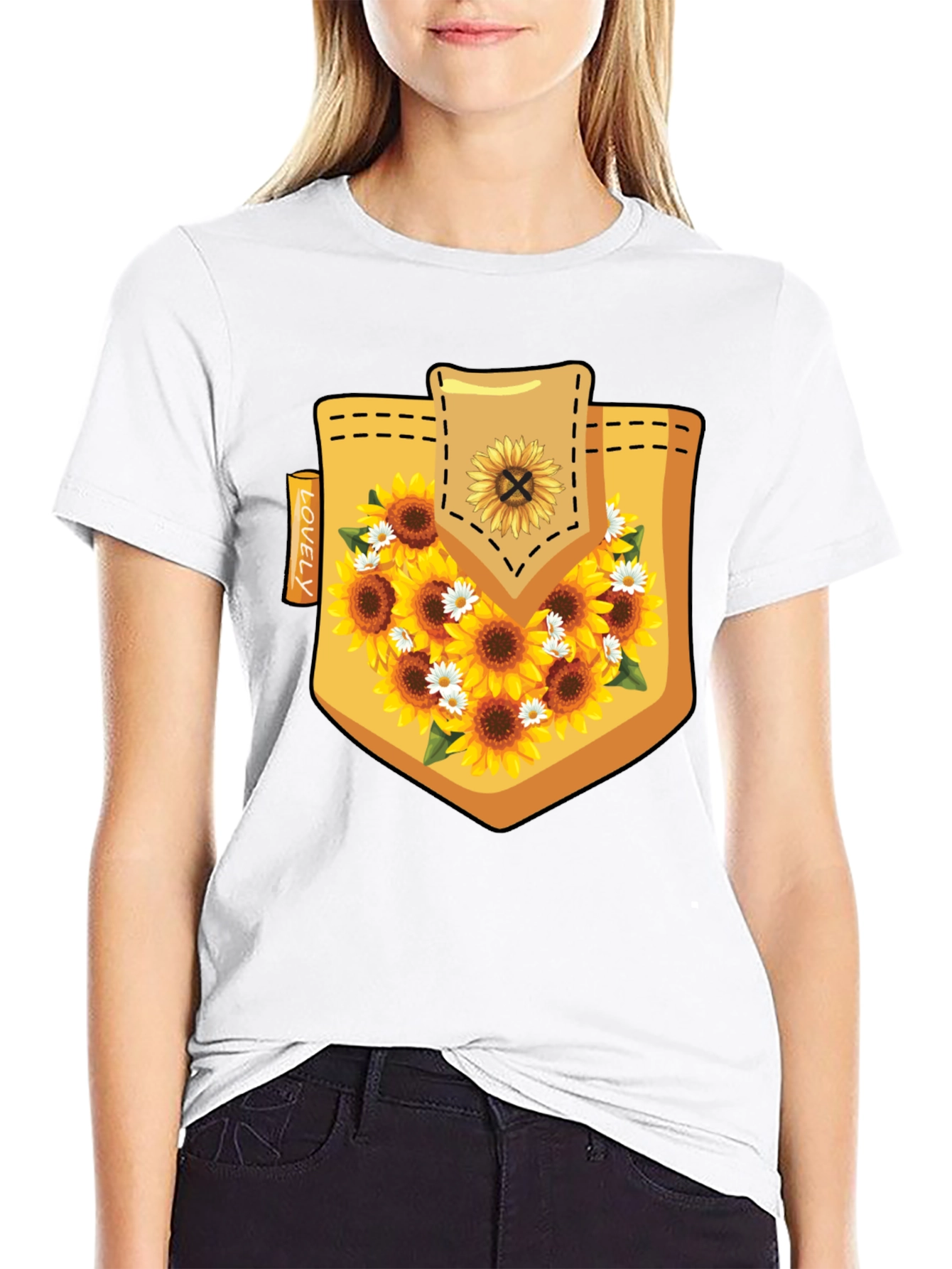 Sunflower Pocket Print Mens Tee