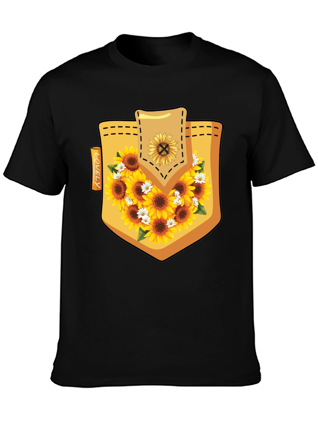 Sunflower Pocket Print Mens Tee