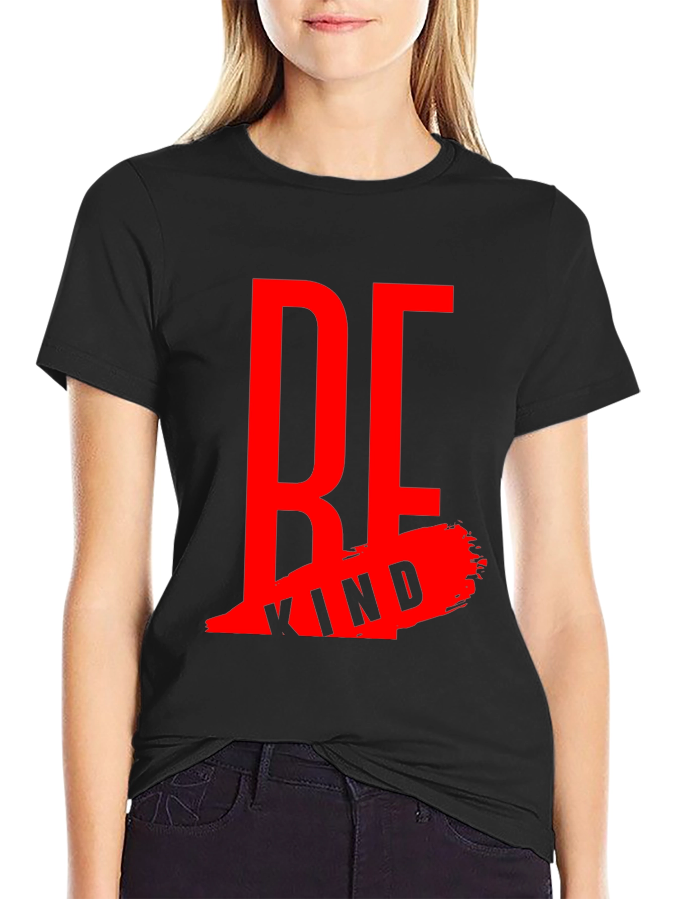 Be Kind Black Graphic Tee - Inspirational Design
