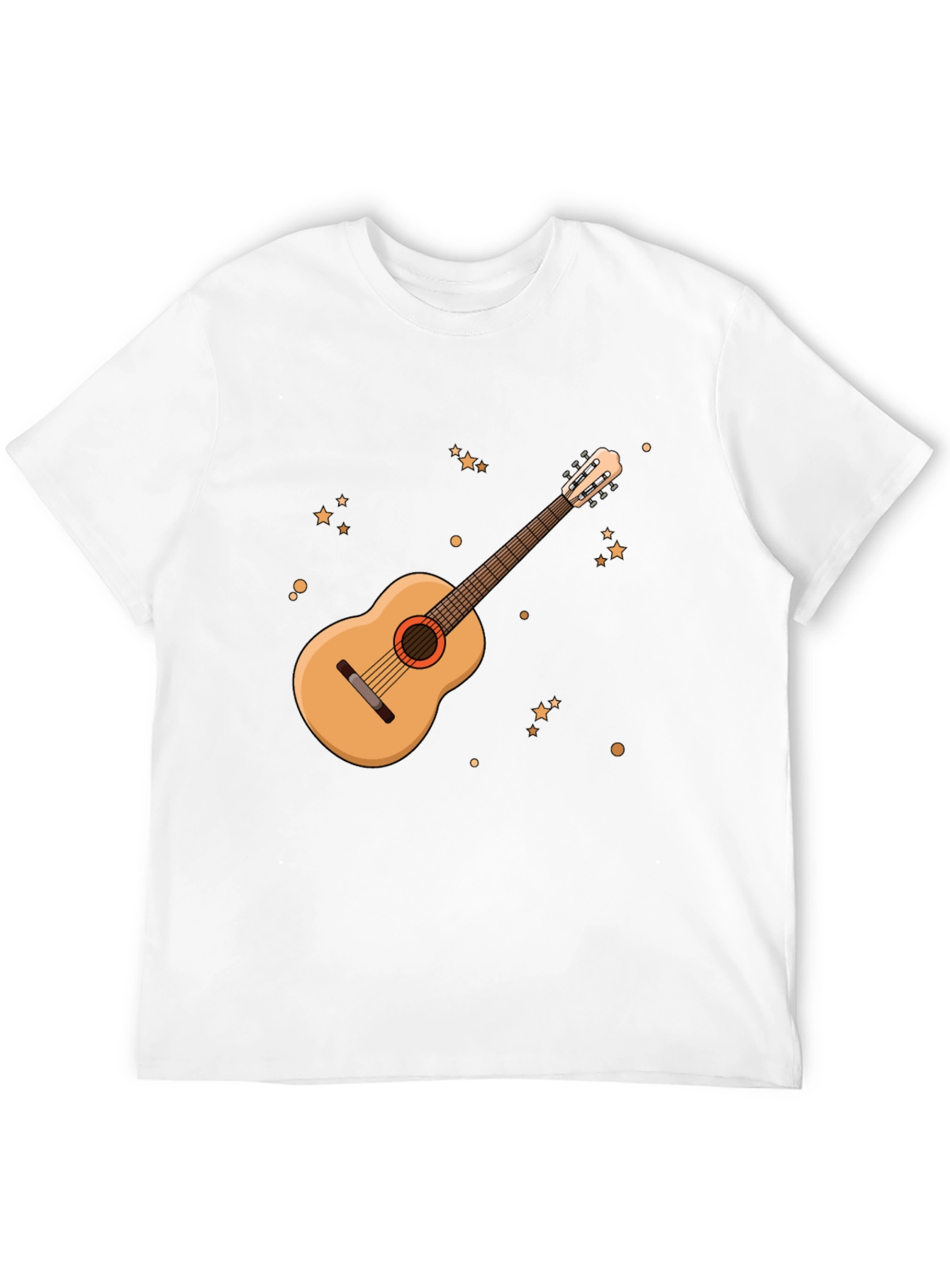 Guitar Graphic Tee - Black Cotton Blend T-Shirt
