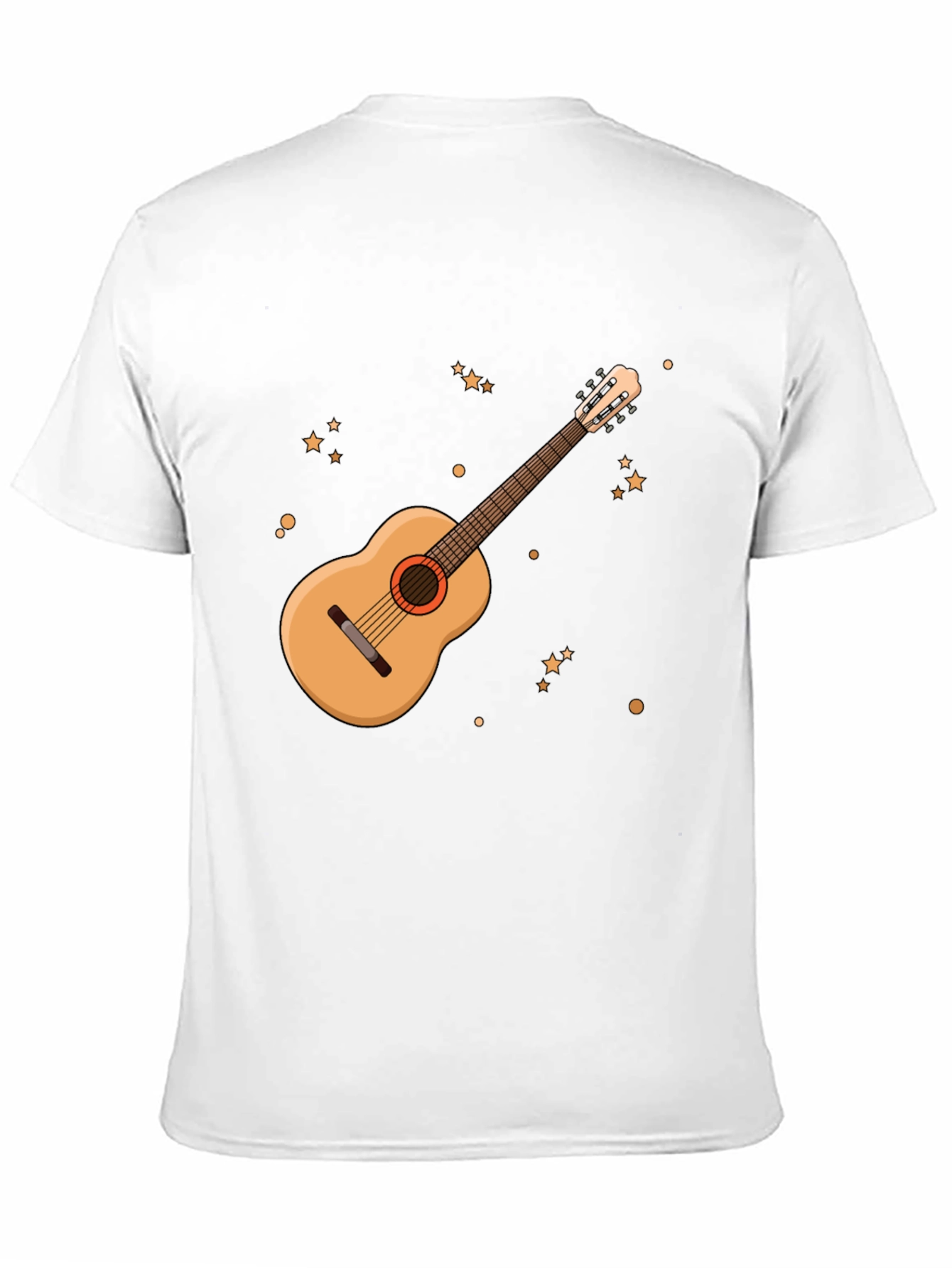 Guitar Graphic Tee - Black Cotton Blend T-Shirt