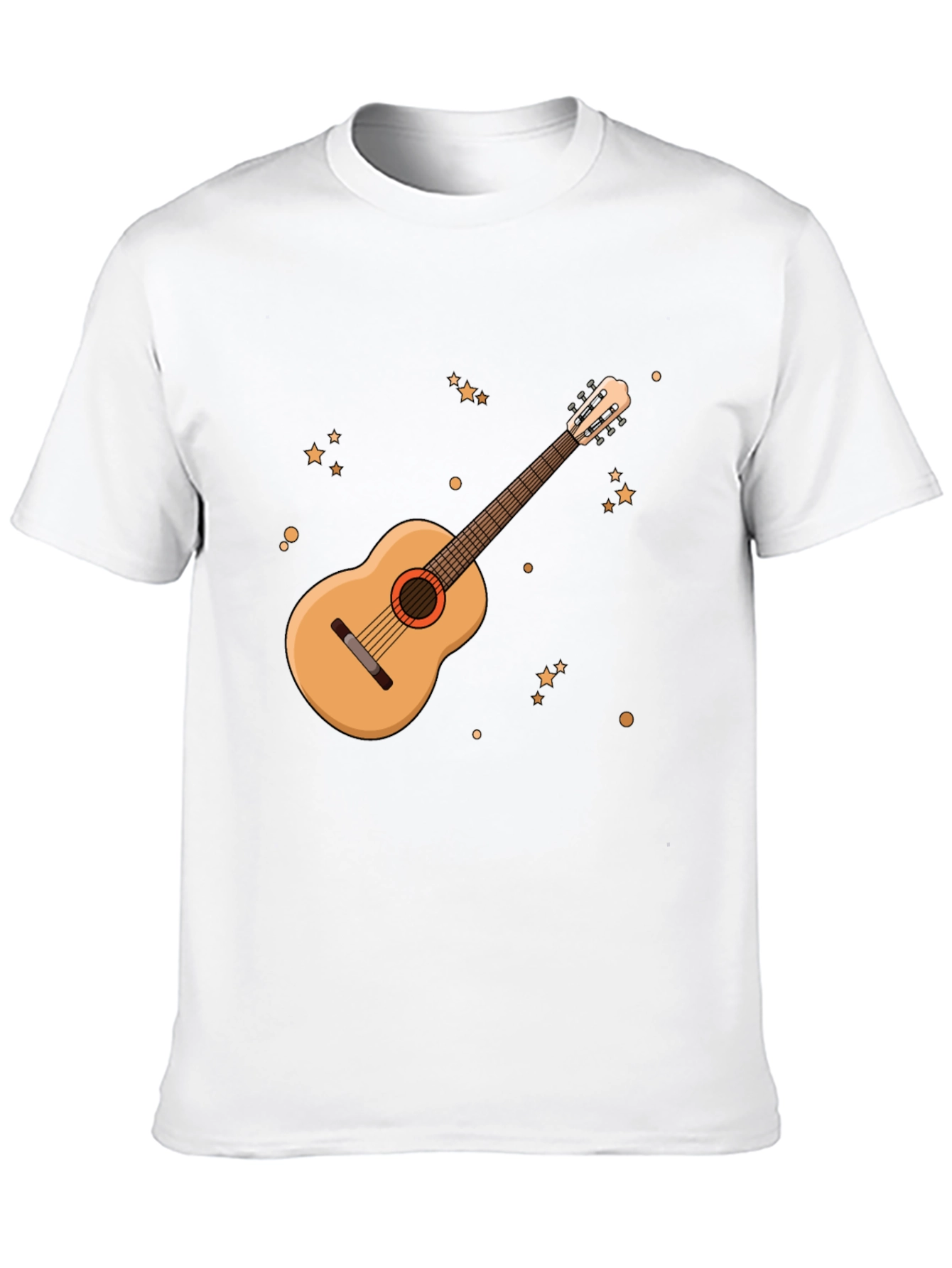Guitar Graphic Tee - Black Cotton Blend T-Shirt