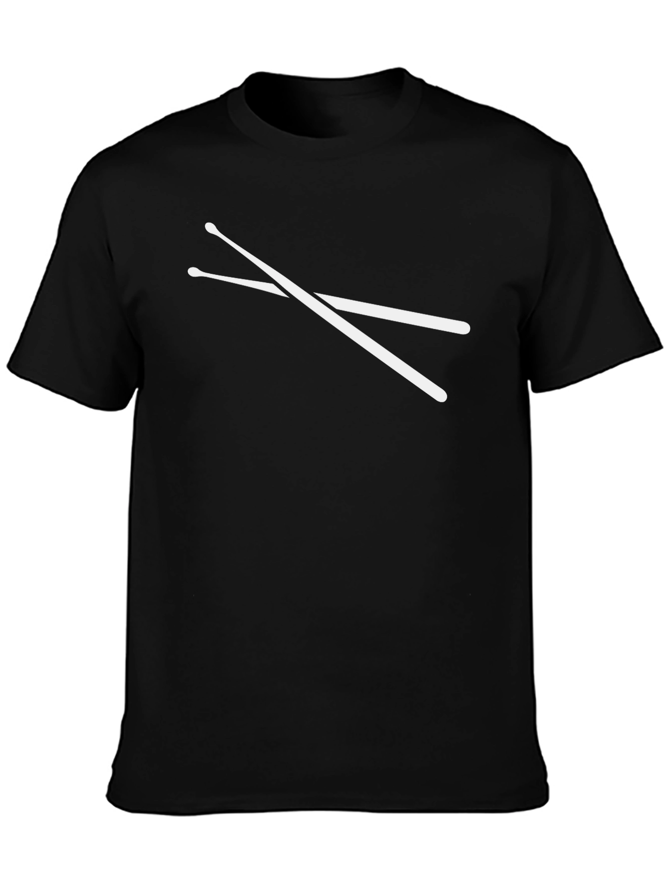 Drummers Tee: Crossed Drumsticks Black Cotton T-Shirt