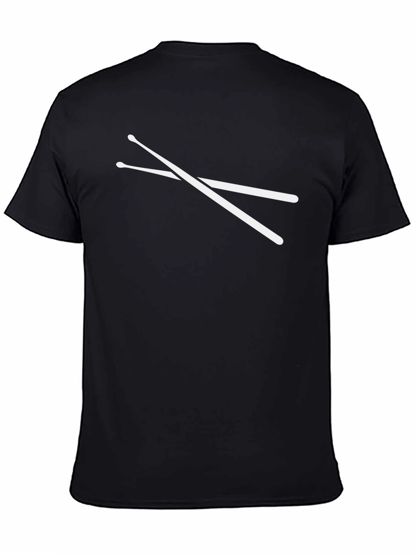 Drummers Tee: Crossed Drumsticks Black Cotton T-Shirt