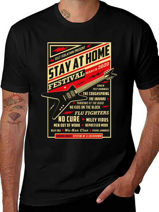 Stay At Home Festival 2020 Black Graphic T-Shirt