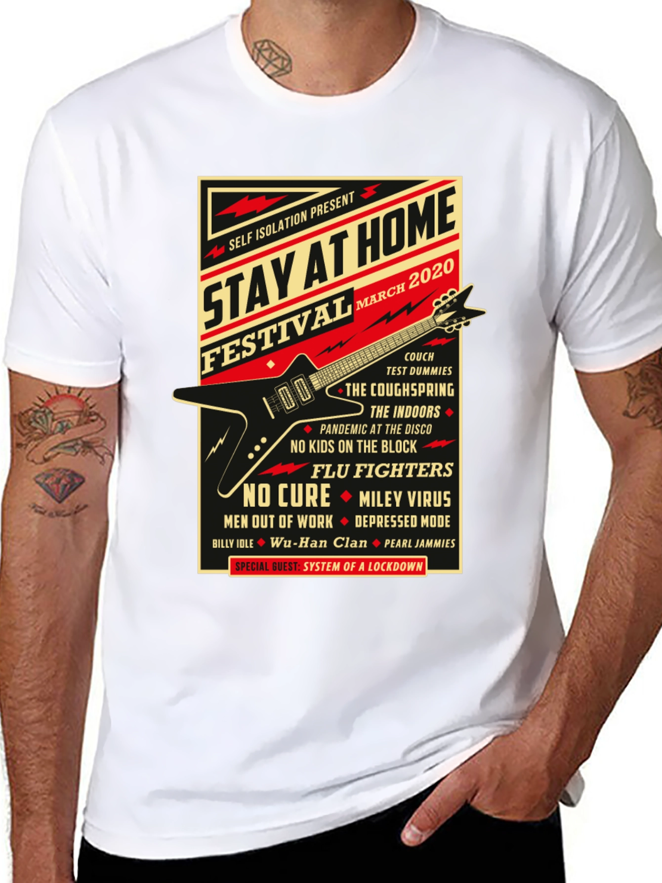 Stay At Home Festival 2020 Black Graphic T-Shirt