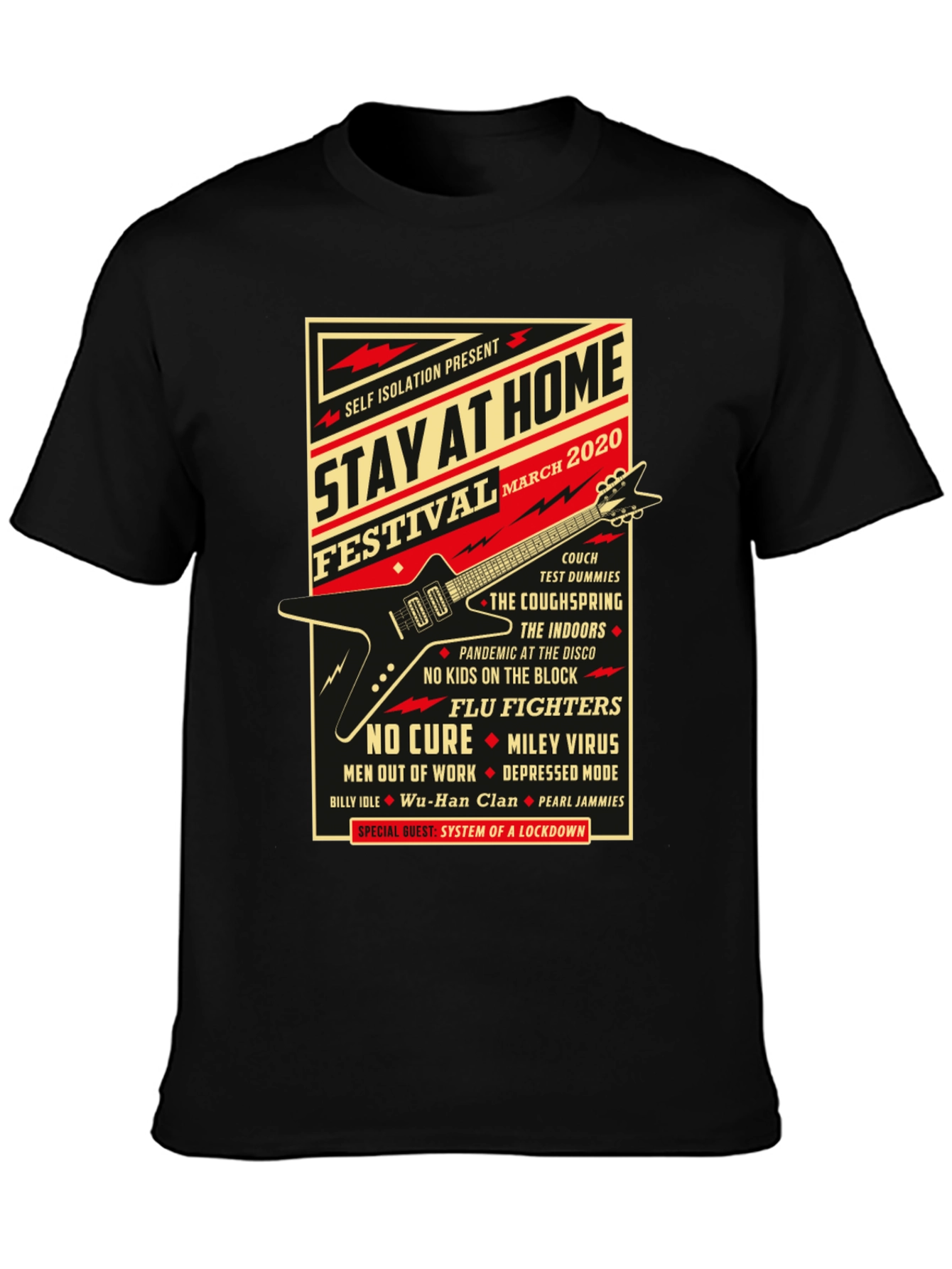 Stay At Home Festival 2020 Black Graphic T-Shirt