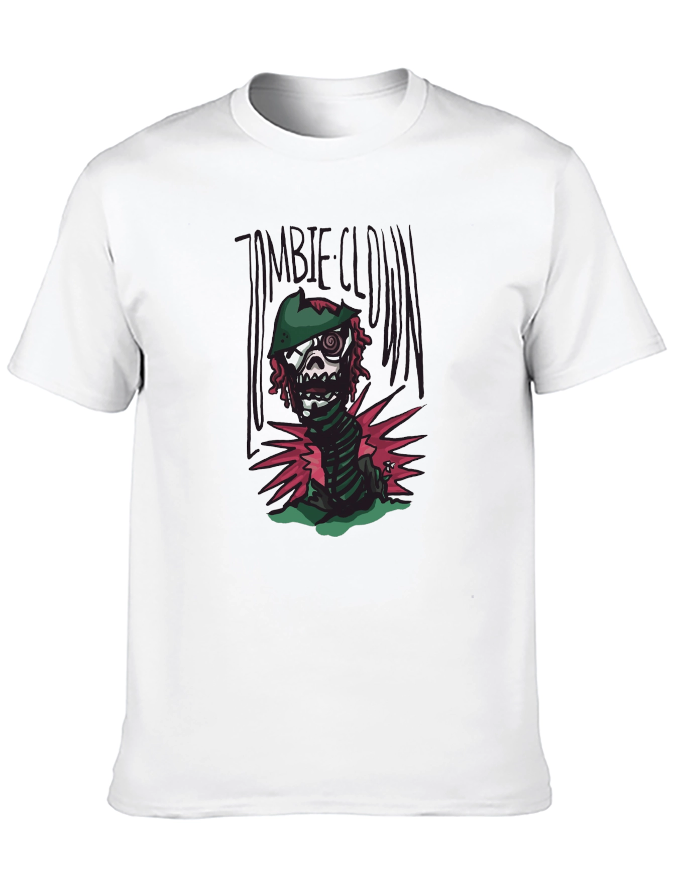 Zombie Clown Graphic Tee - Black Cotton T-Shirt