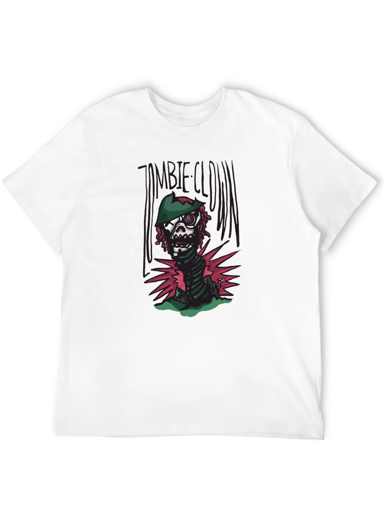 Zombie Clown Graphic Tee - Black Cotton T-Shirt