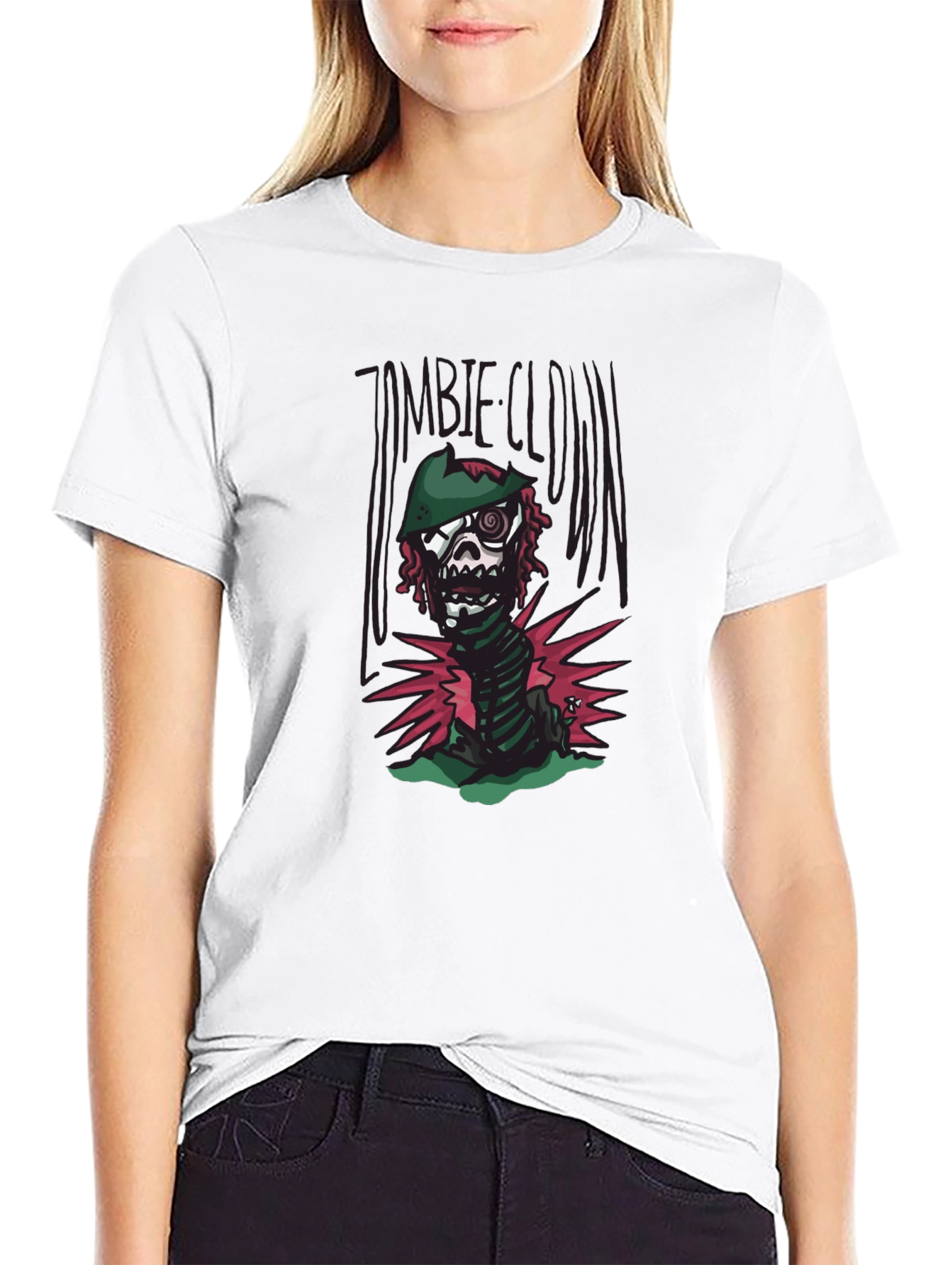 Zombie Clown Graphic Tee - Black Cotton T-Shirt
