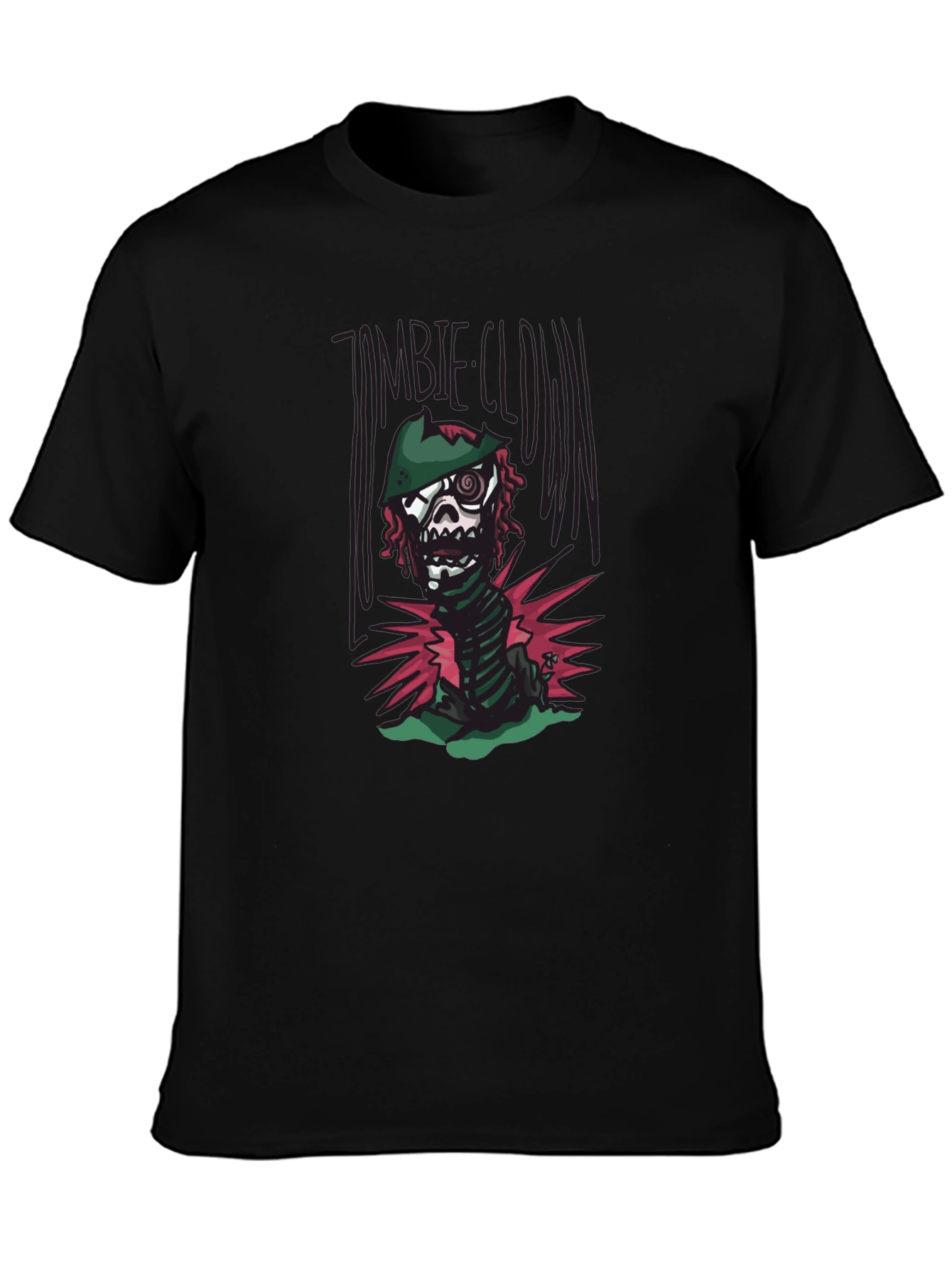 Zombie Clown Graphic Tee - Black Cotton T-Shirt