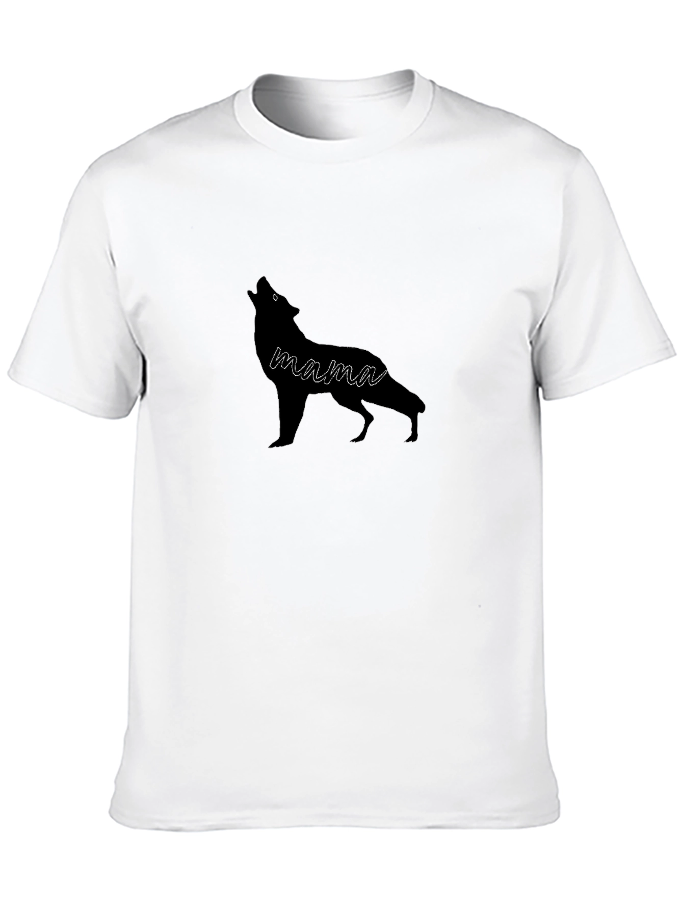Mama Wolf Graphic Tee - Black Cotton Comfort