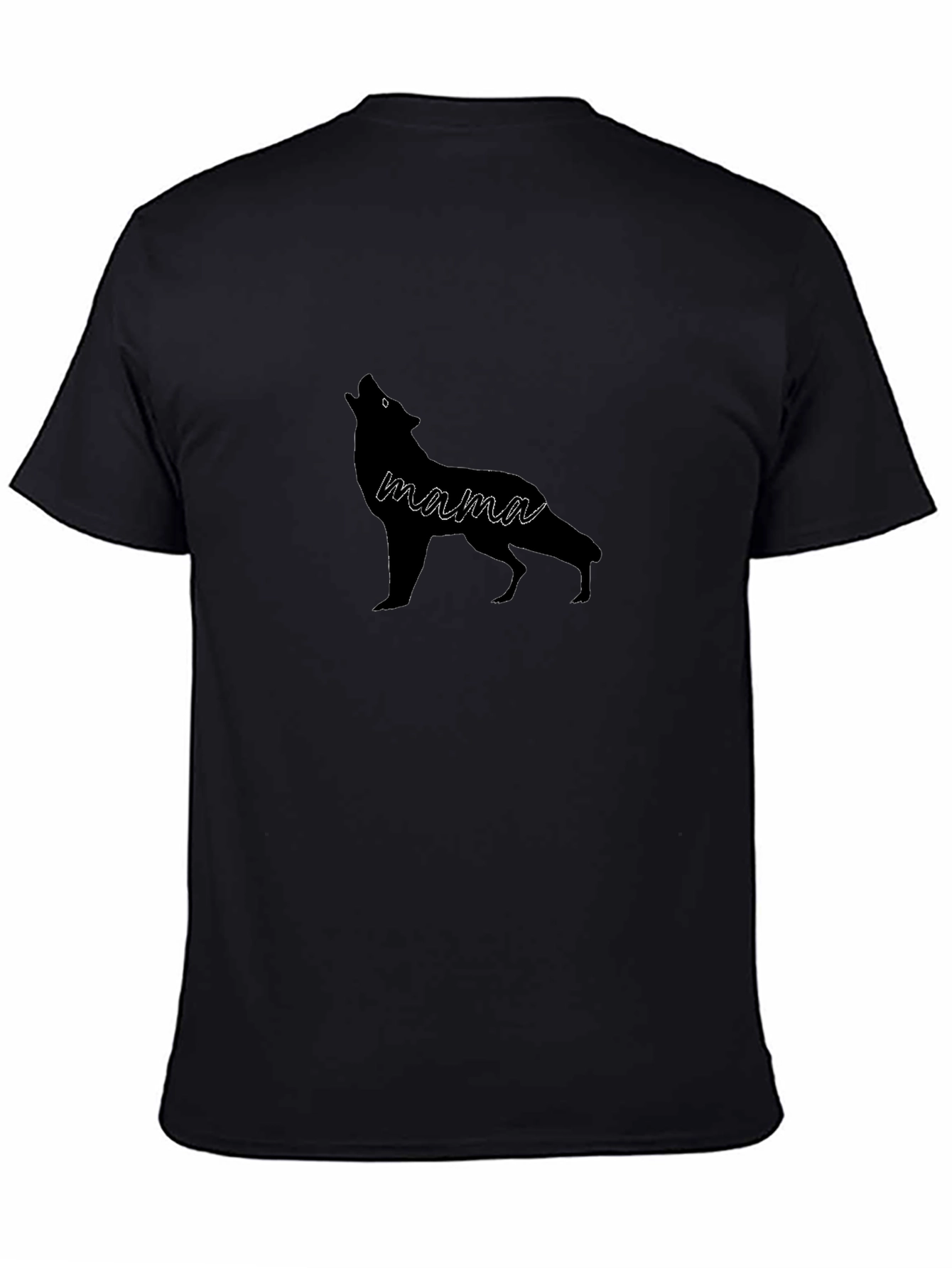 Mama Wolf Graphic Tee - Black Cotton Comfort