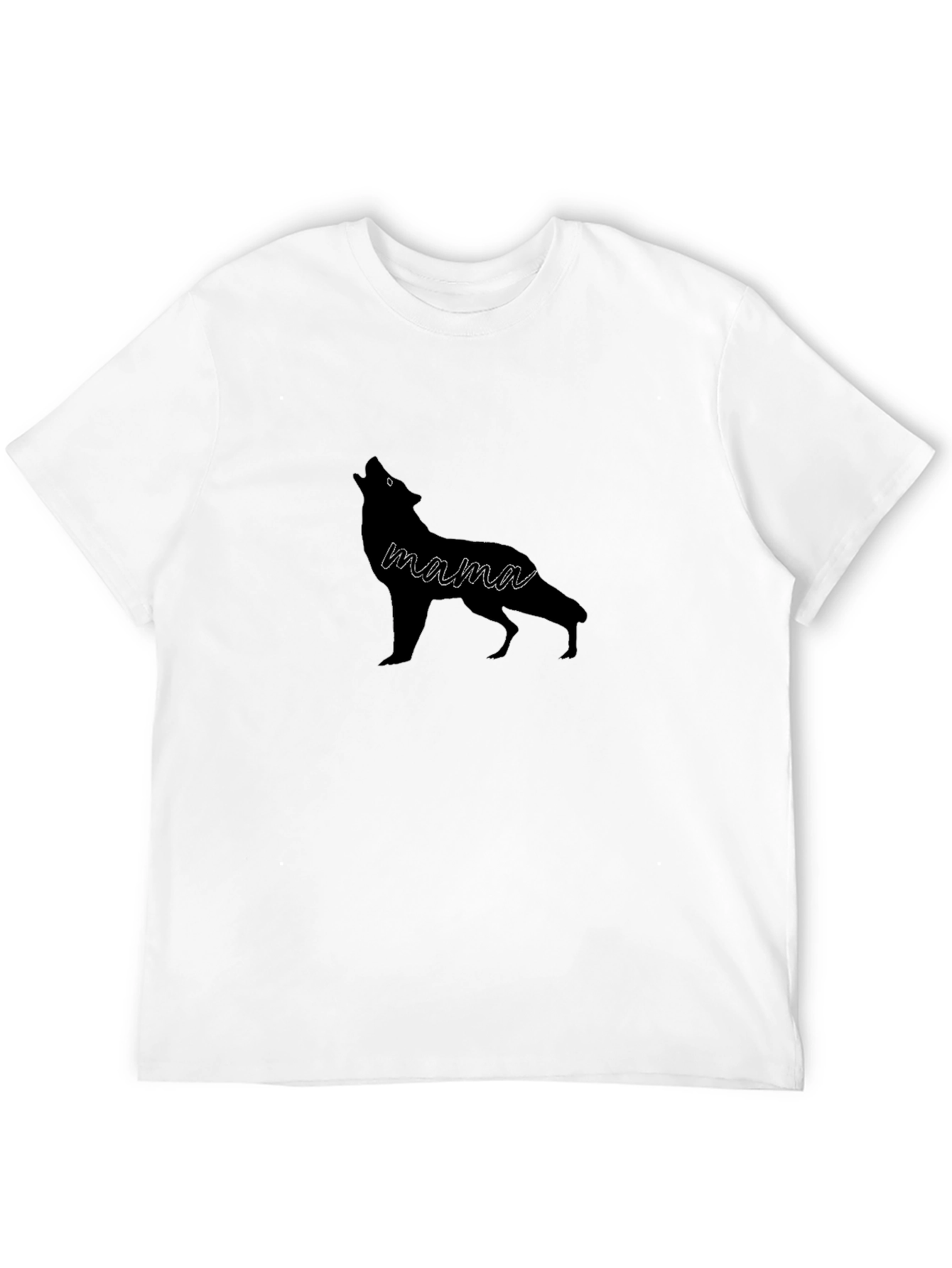 Mama Wolf Graphic Tee - Black Cotton Comfort