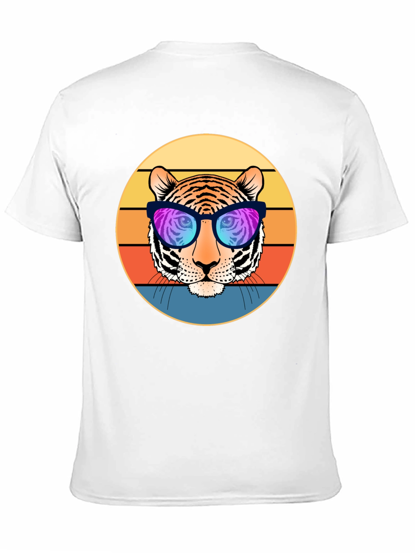Cool Tiger Retro Sunset Graphic T-Shirt