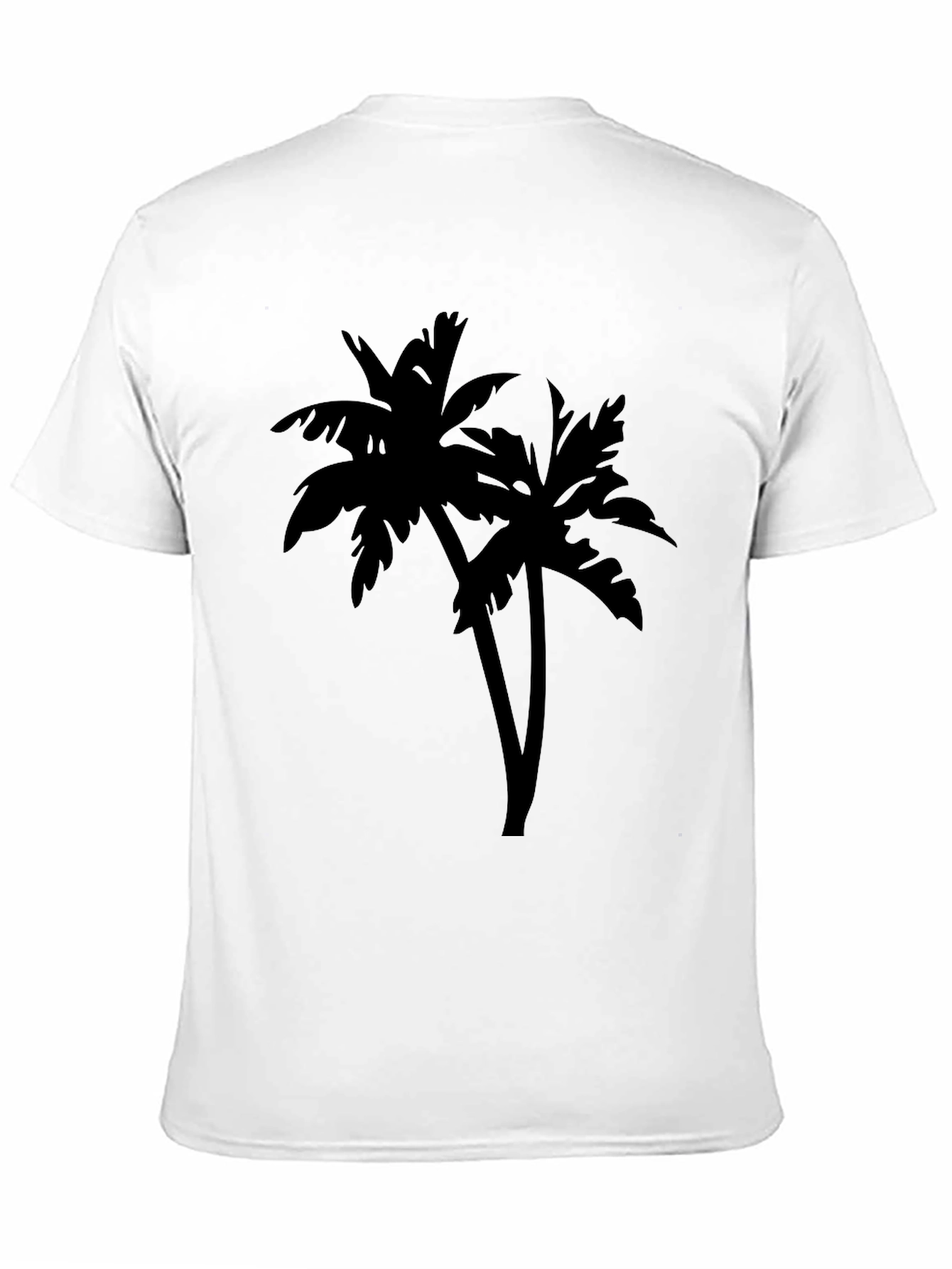 Tropical Palm Tree Silhouette Graphic Tee - Black