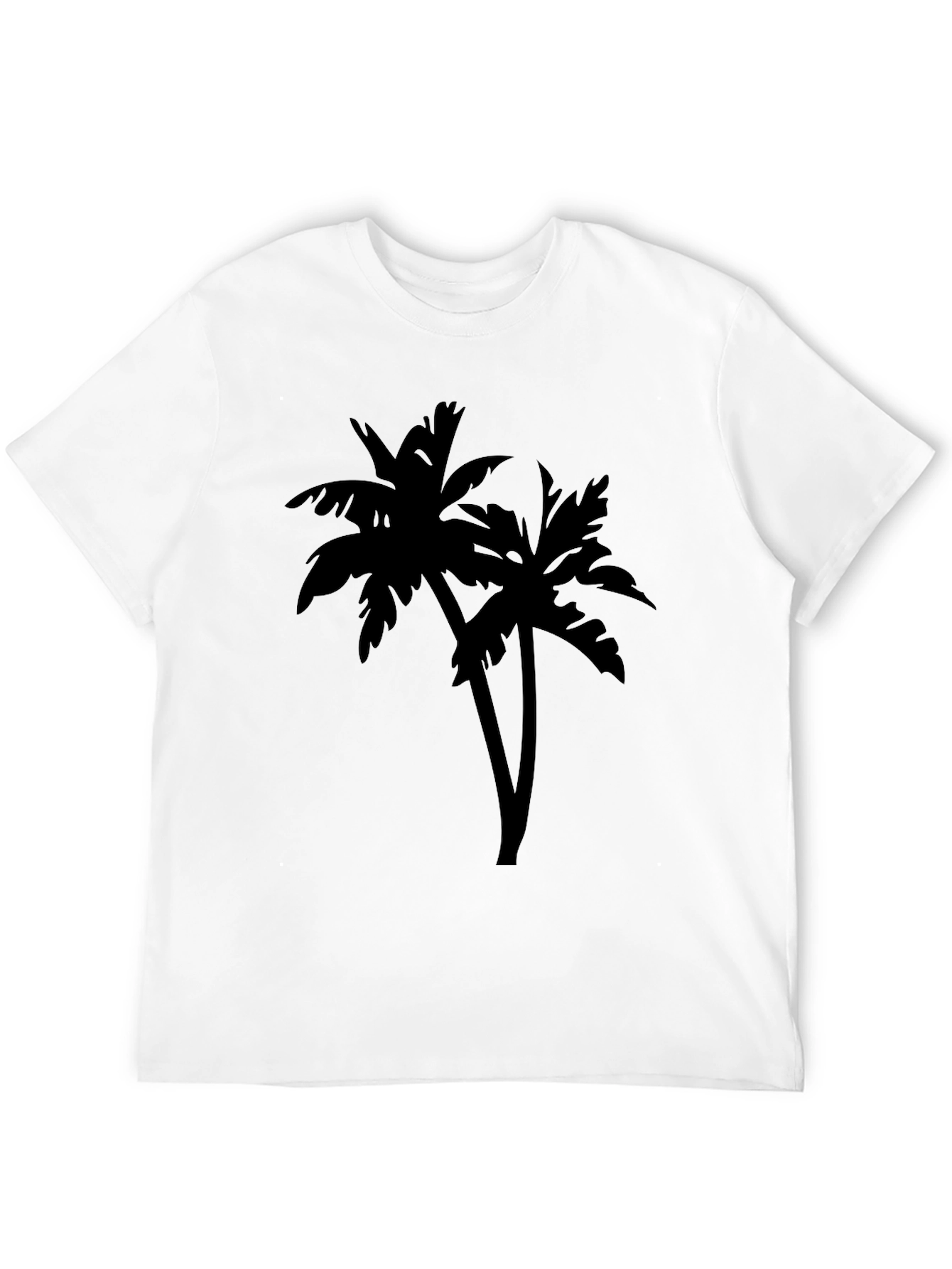Tropical Palm Tree Silhouette Graphic Tee - Black