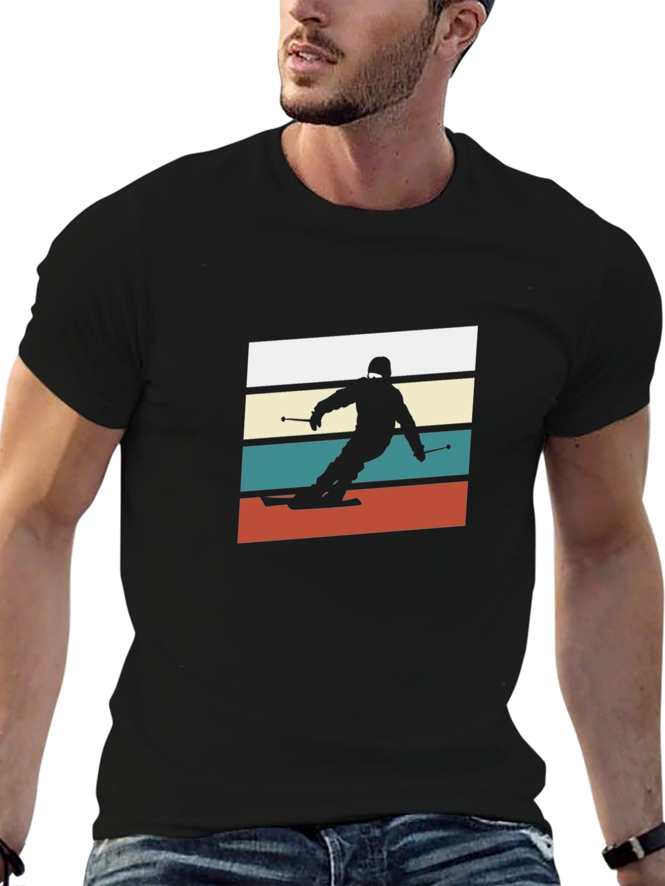 Retro Ski T-Shirt - Black