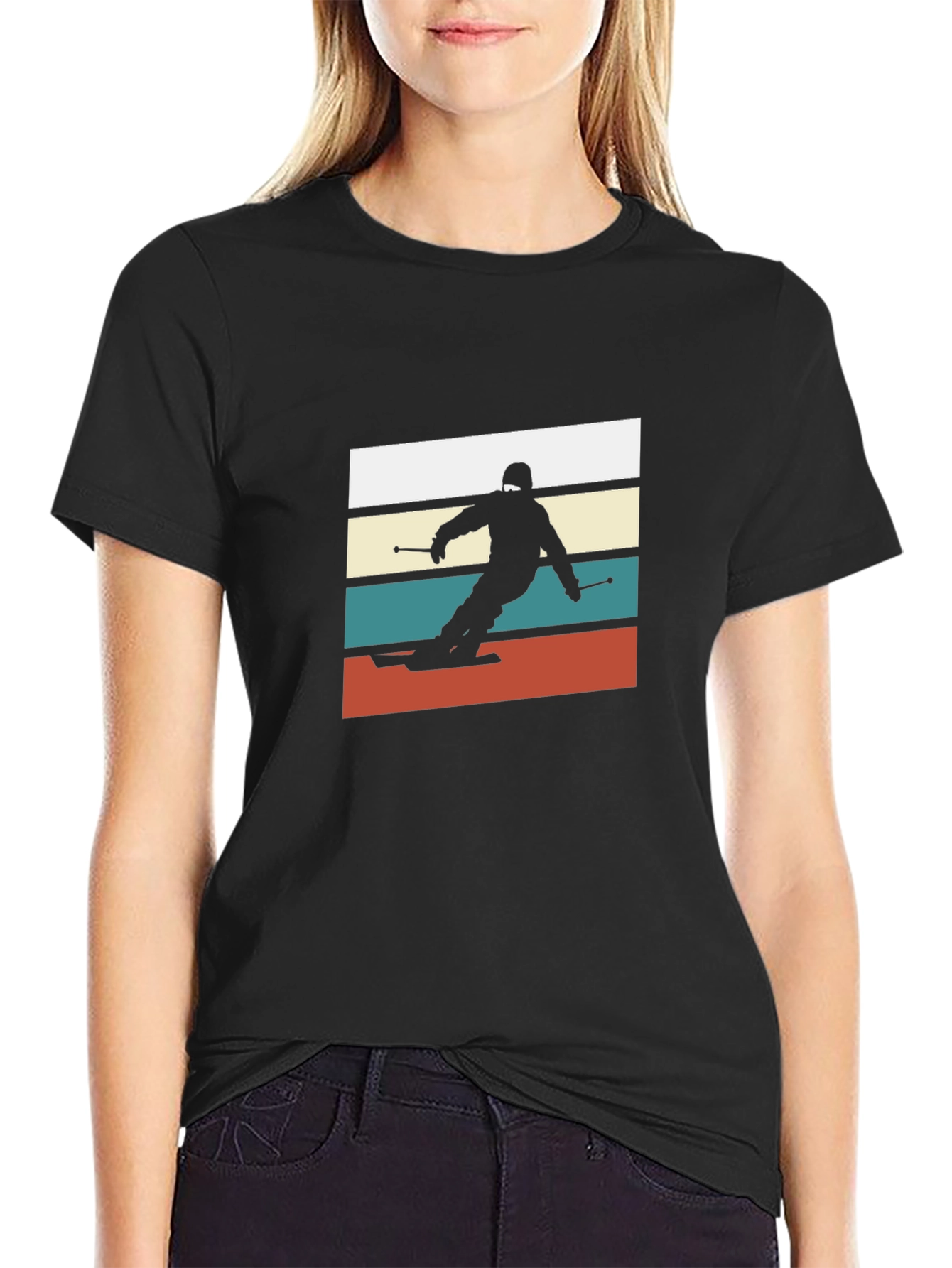 Retro Ski T-Shirt - Black