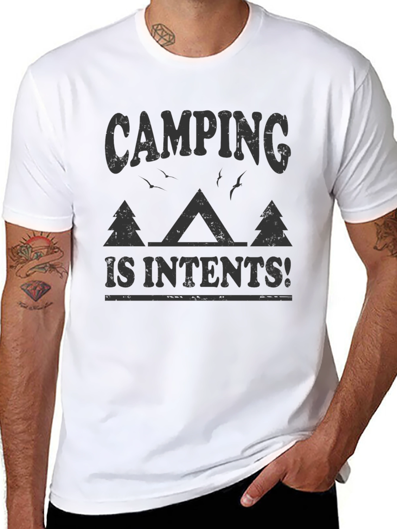 Camping Intents Graphic Tee - Outdoor Adventure Shirt