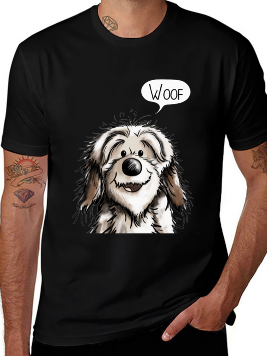 Woof Dog Graphic Tee - Mens Black T-Shirt