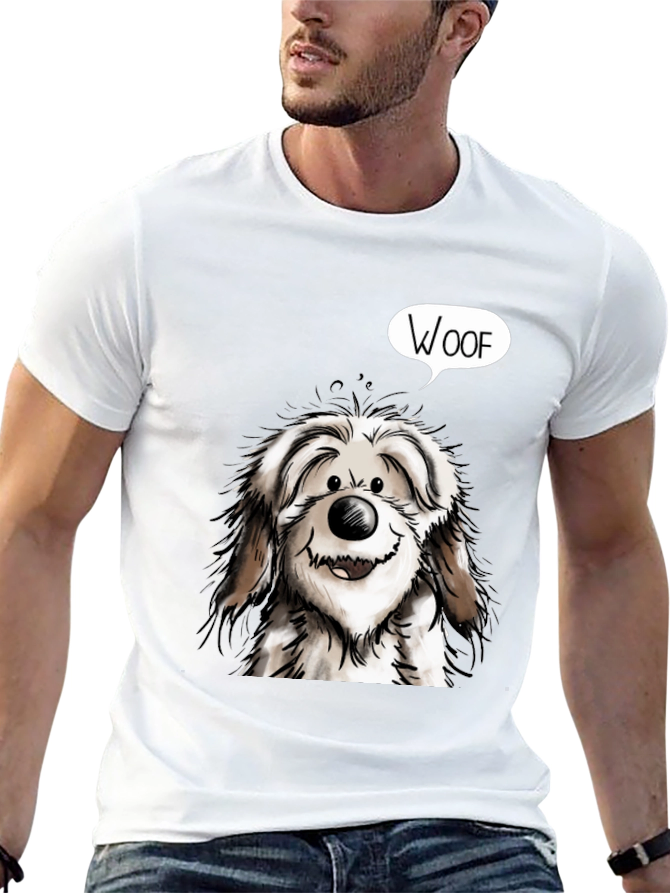 Woof Dog Graphic Tee - Mens Black T-Shirt