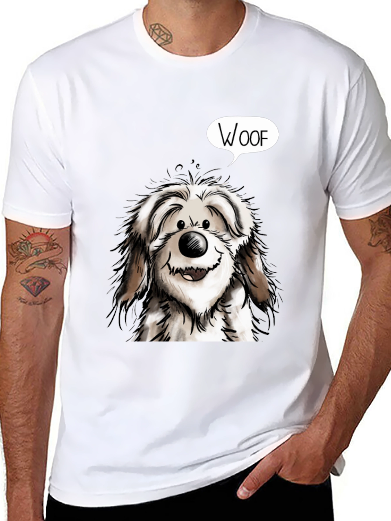Woof Dog Graphic Tee - Mens Black T-Shirt