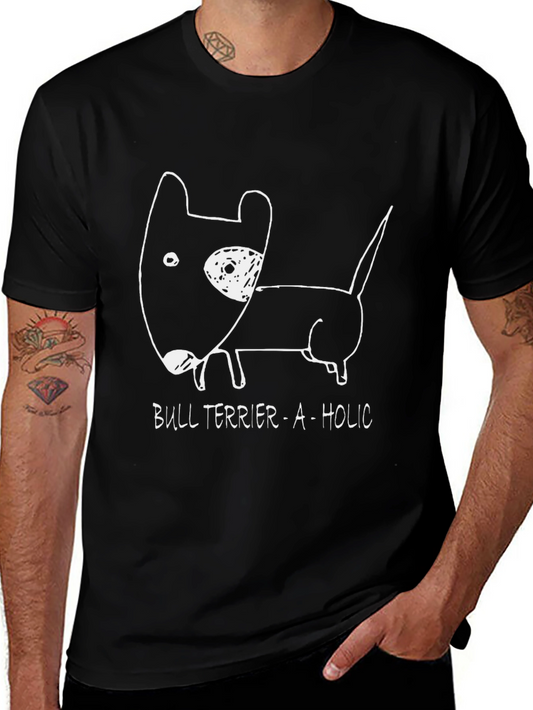 Bull Terrier-A-Holic Black Graphic Tee