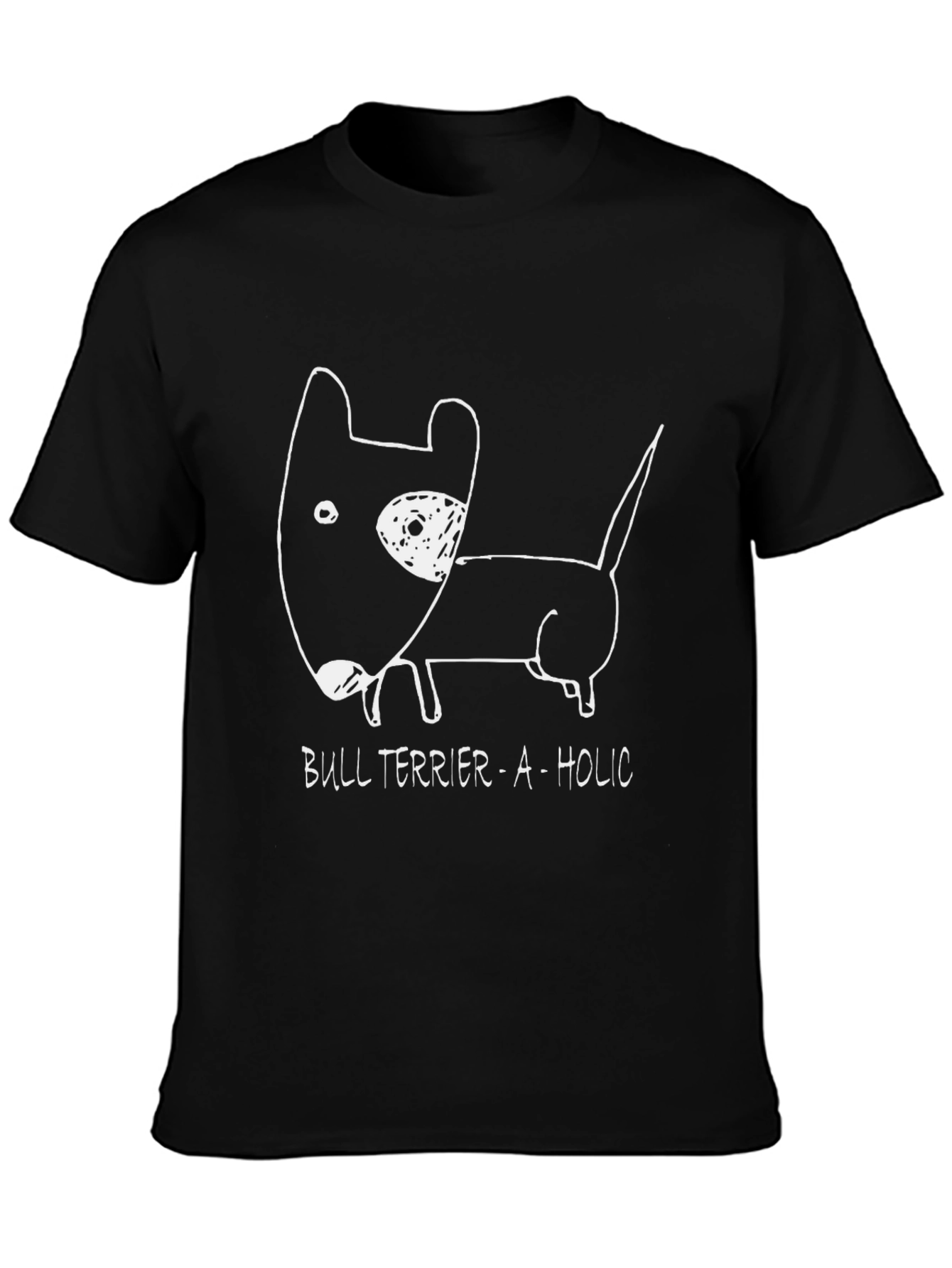 Bull Terrier-A-Holic Black Graphic Tee