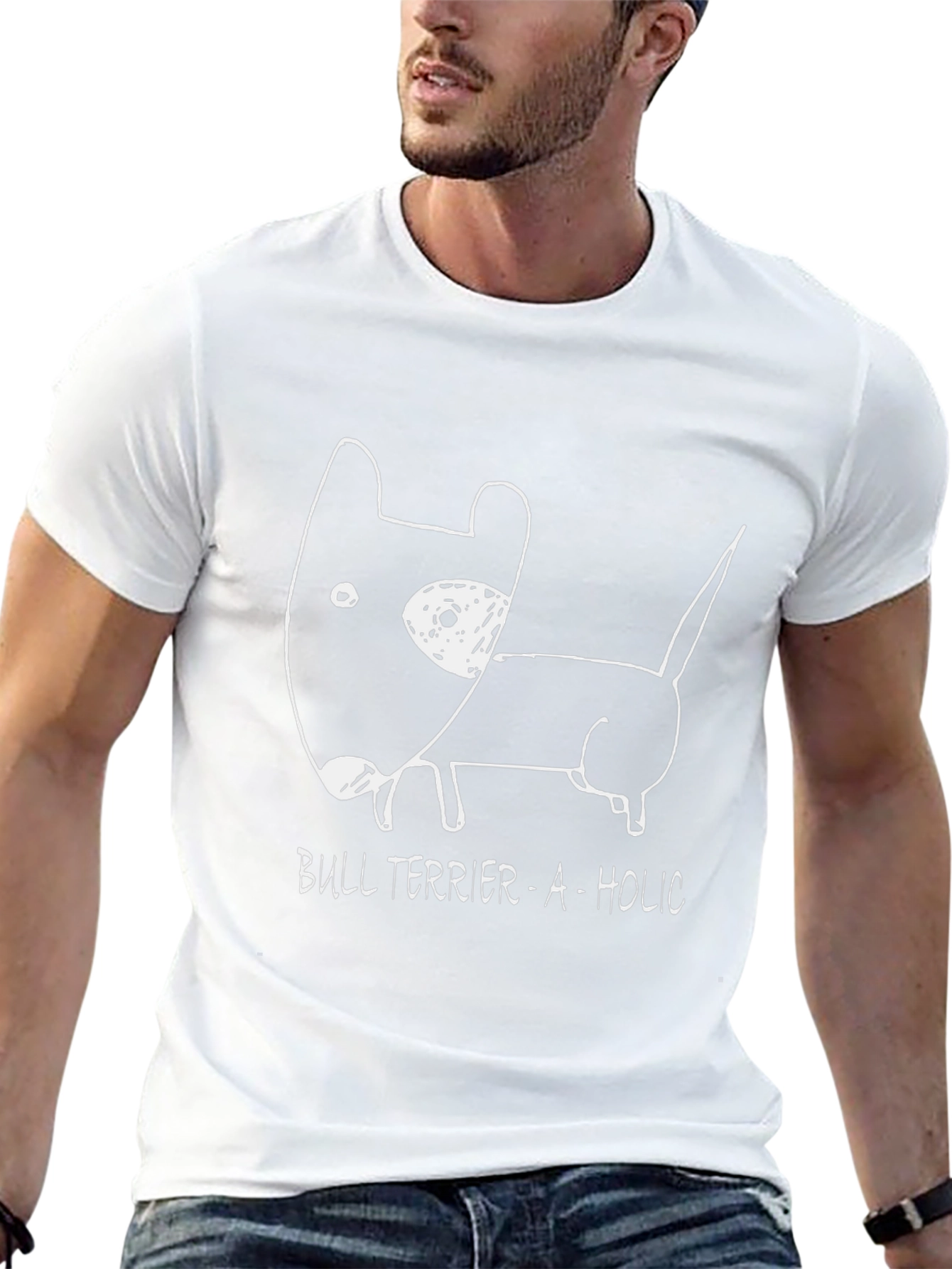 Bull Terrier-A-Holic Black Graphic Tee