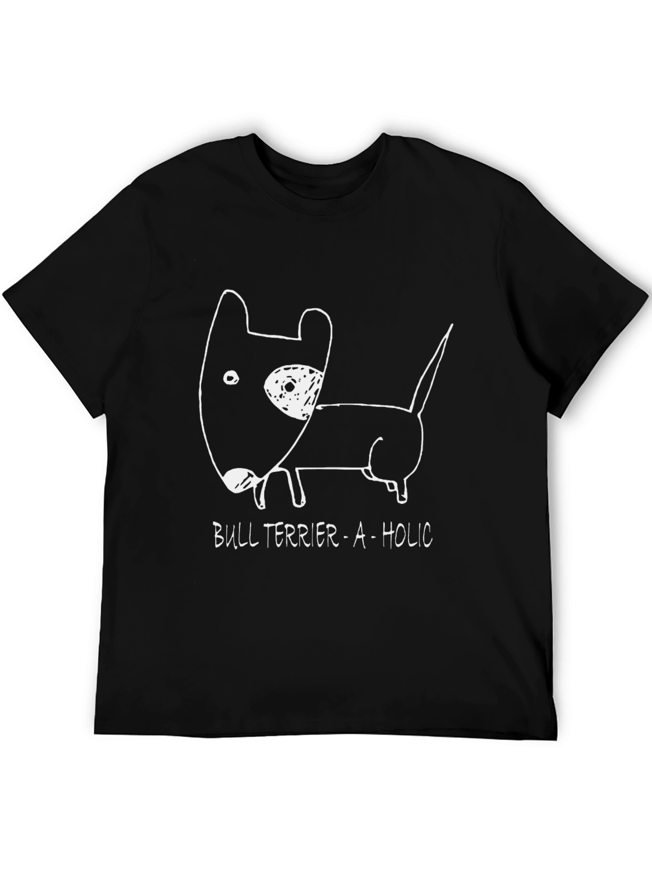 Bull Terrier-A-Holic Black Graphic Tee