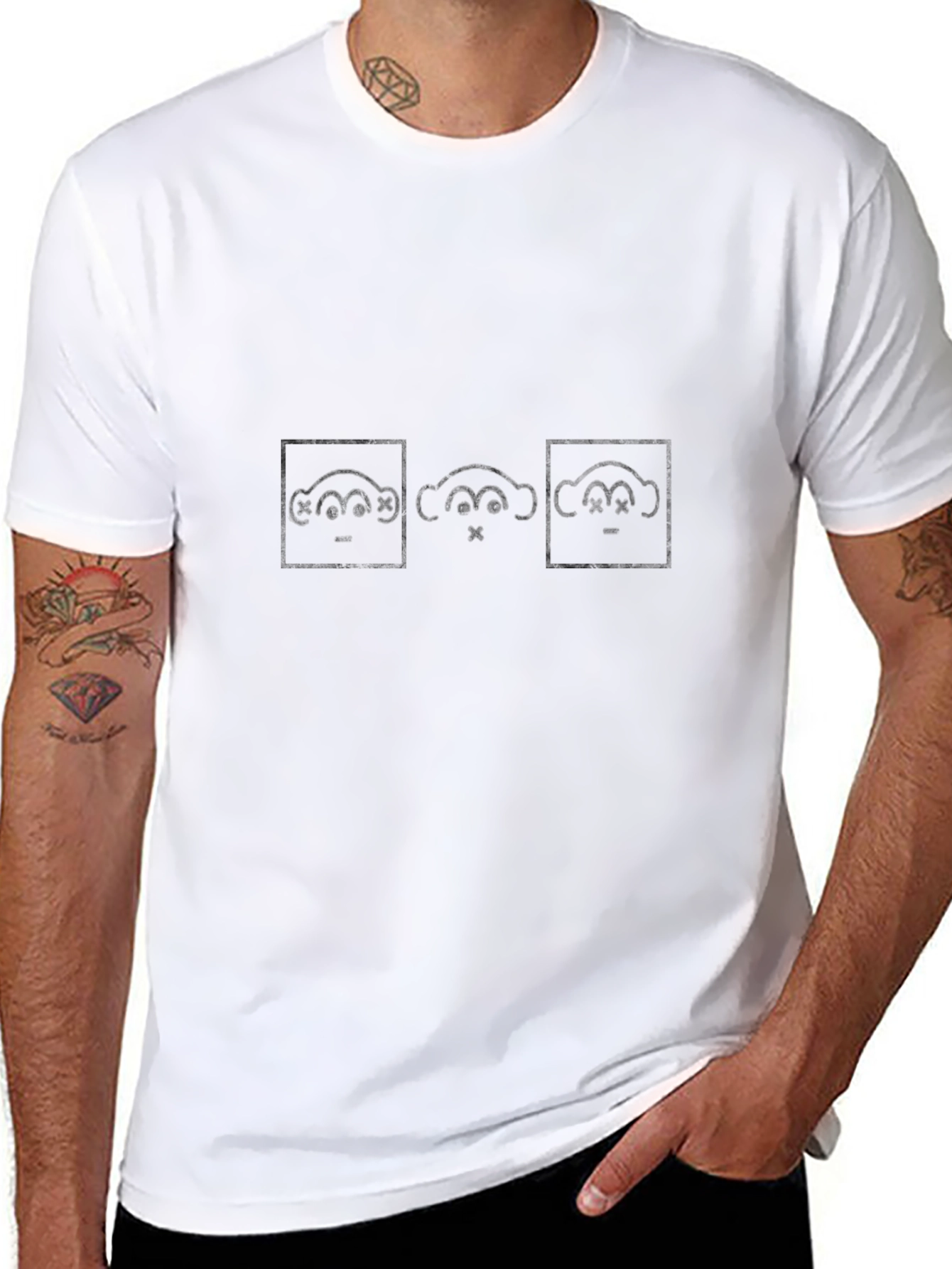 See No Evil Black Graphic T-Shirt