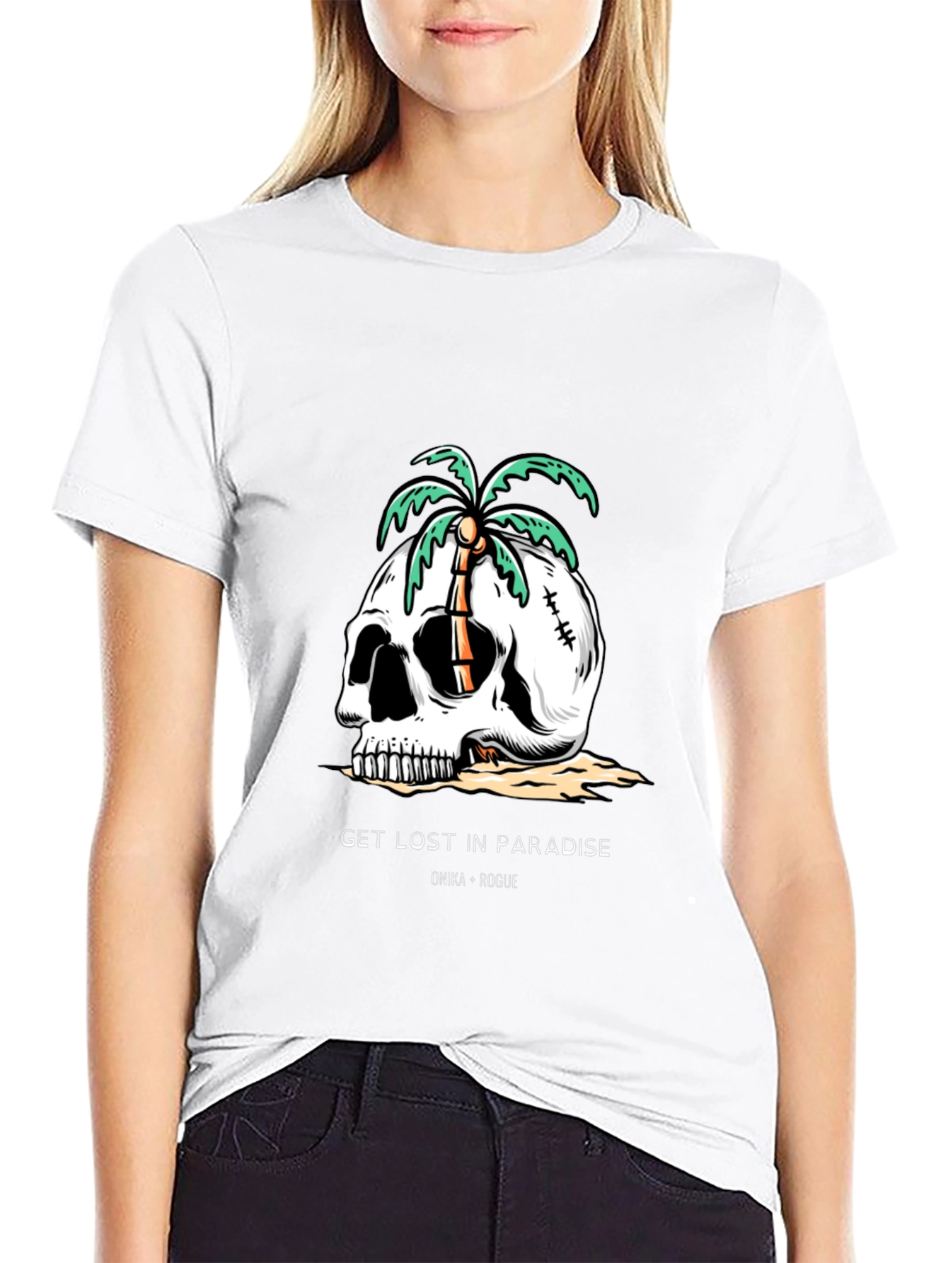 Skull Palm Tree Graphic Tee