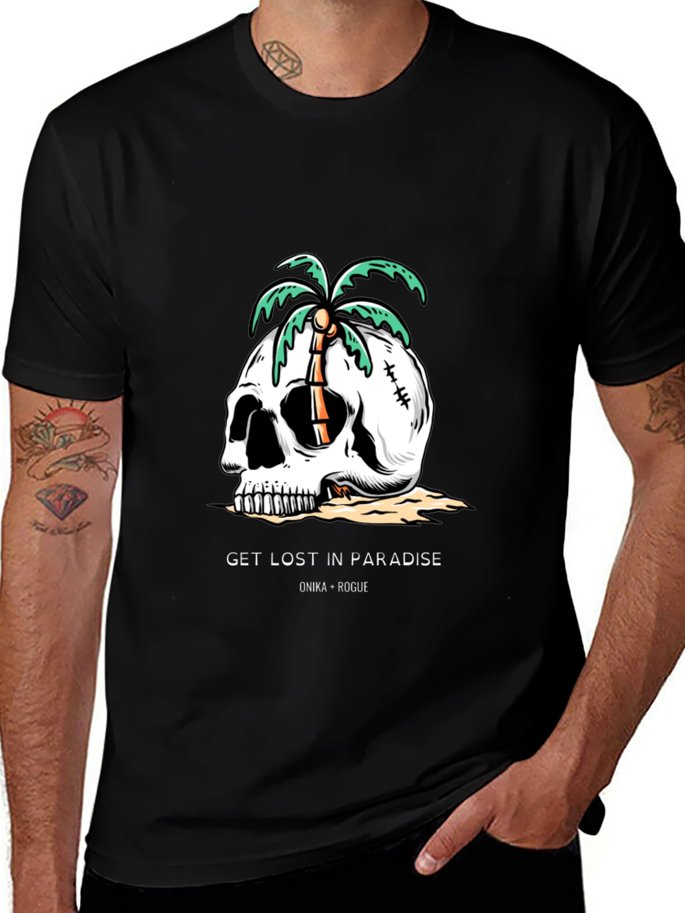 Skull Palm Tree Graphic Tee