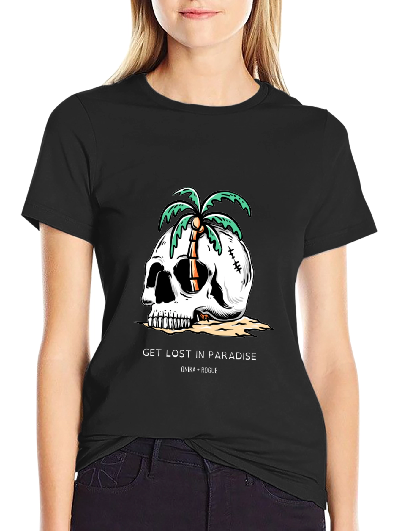 Skull Palm Tree Graphic Tee