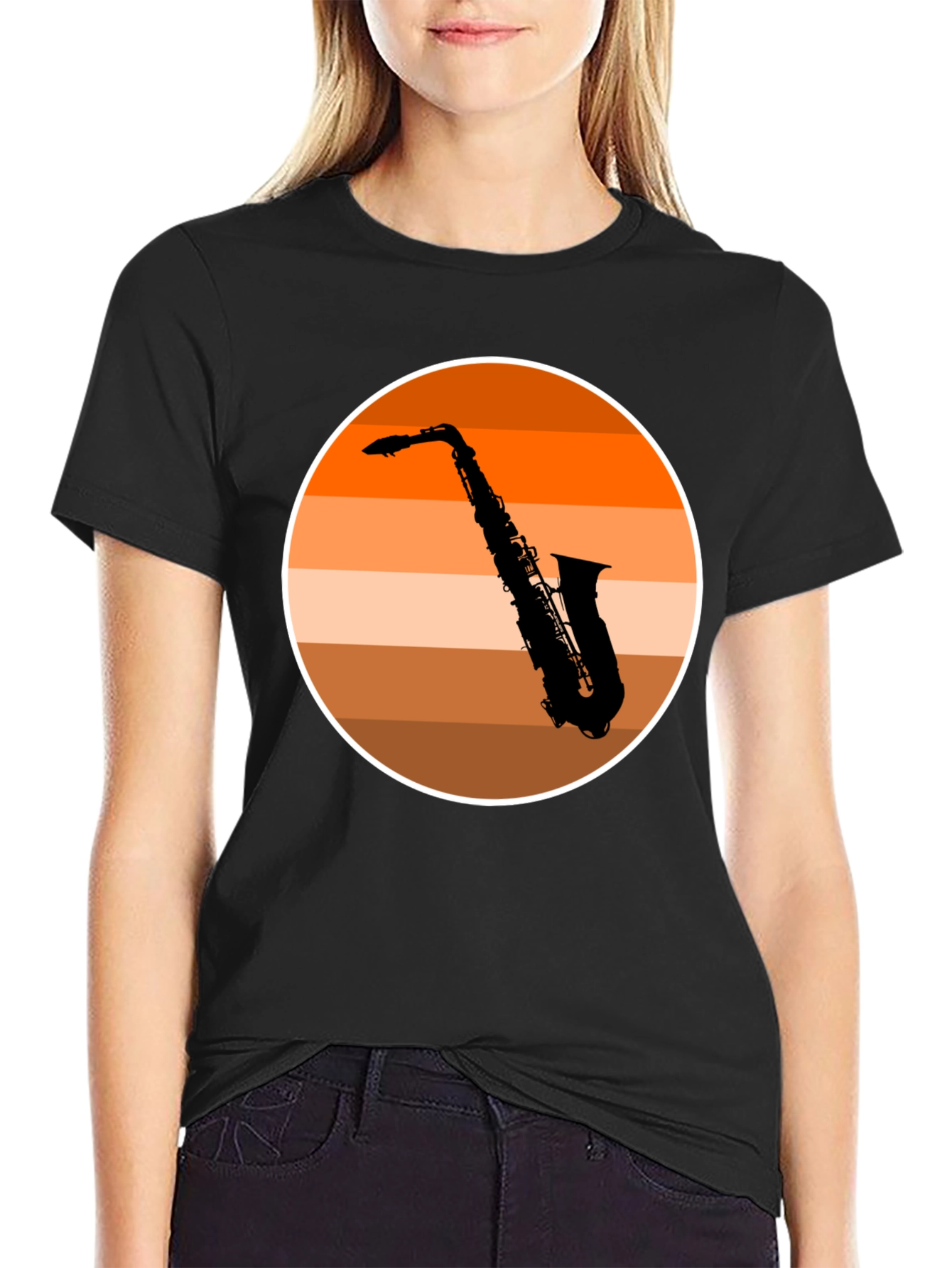 Saxophone Sunset T-Shirt - Cool Musician Tee