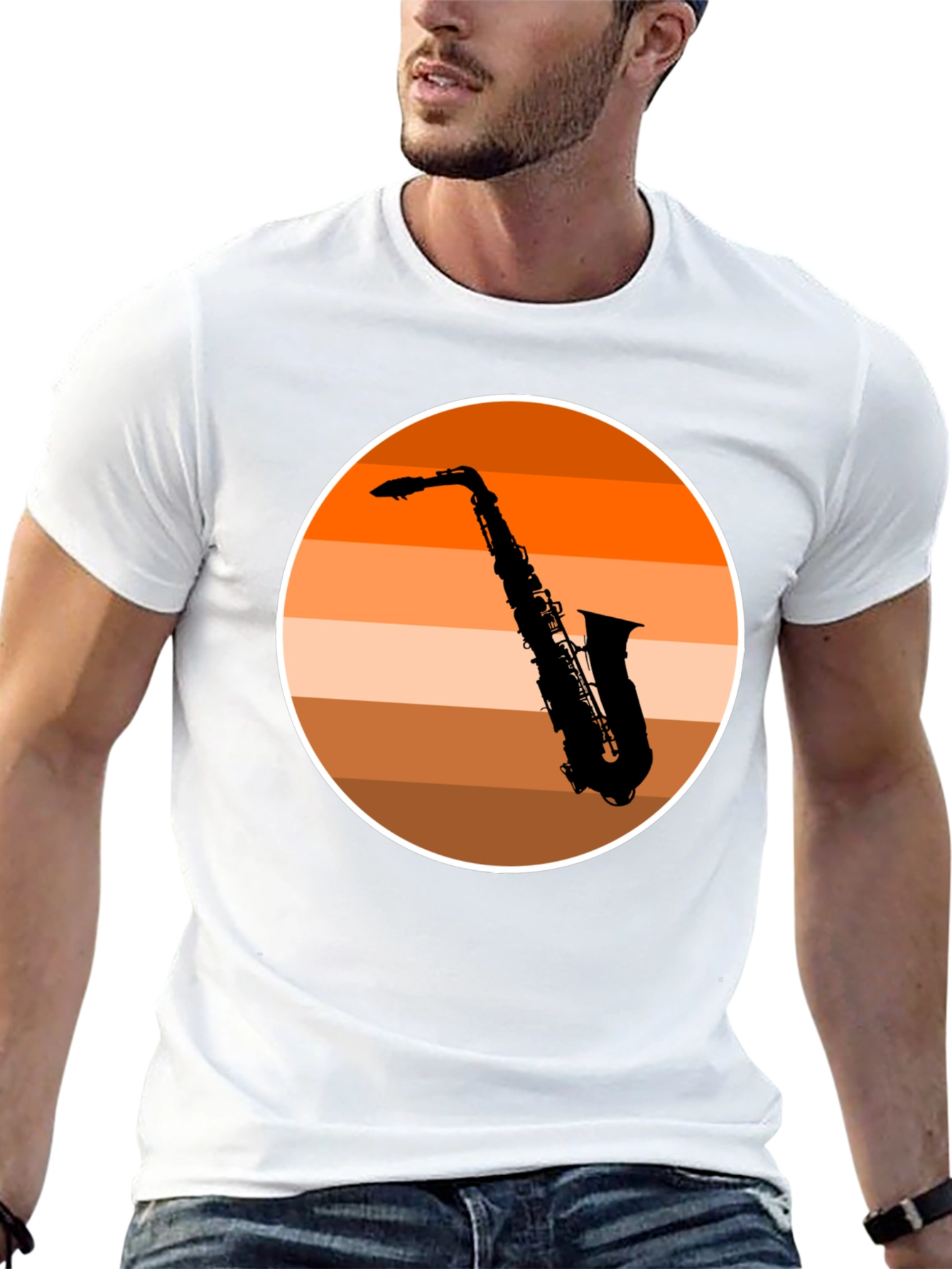 Saxophone Sunset T-Shirt - Cool Musician Tee