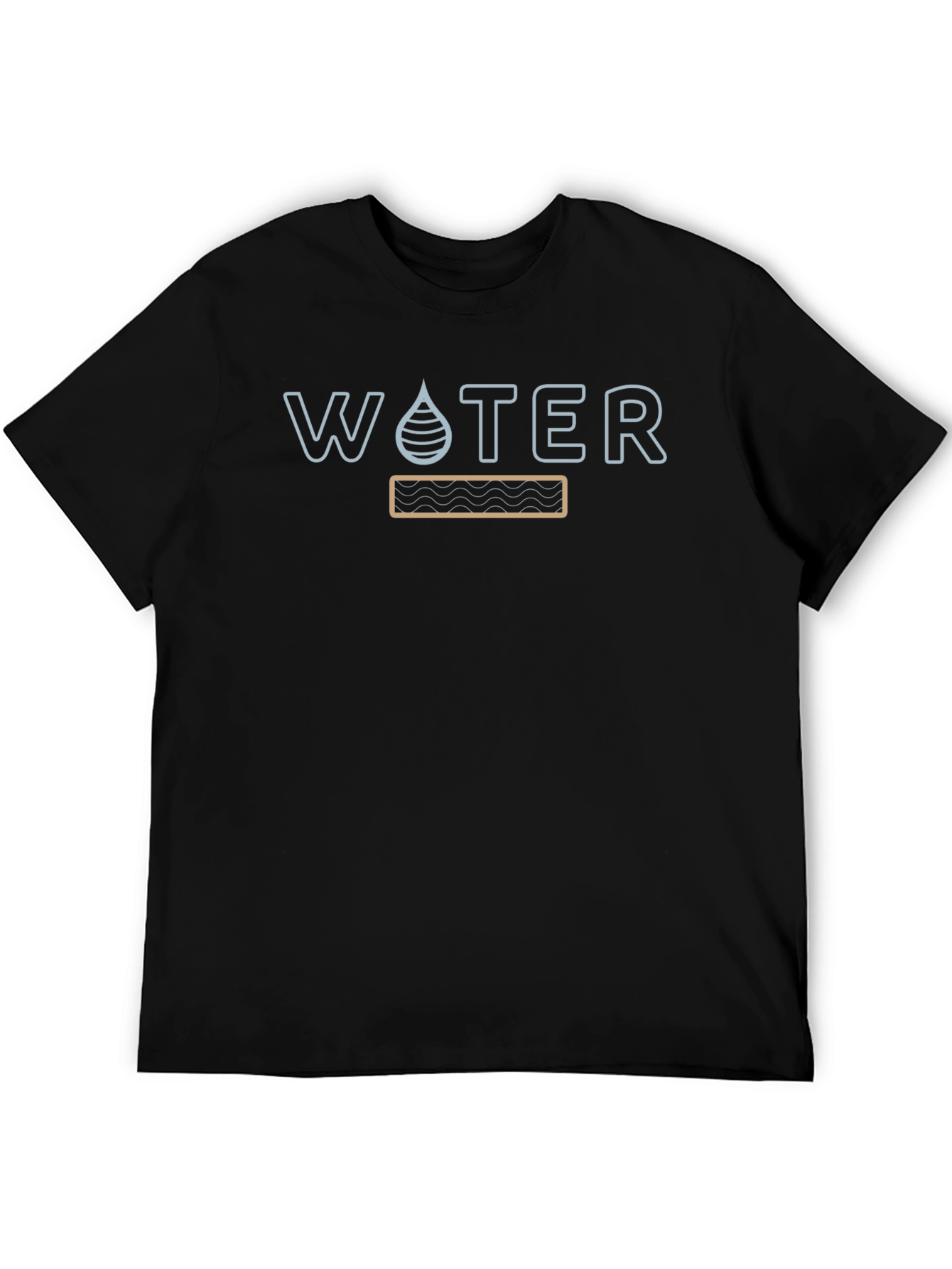 Water Graphic Print T-Shirt - Black