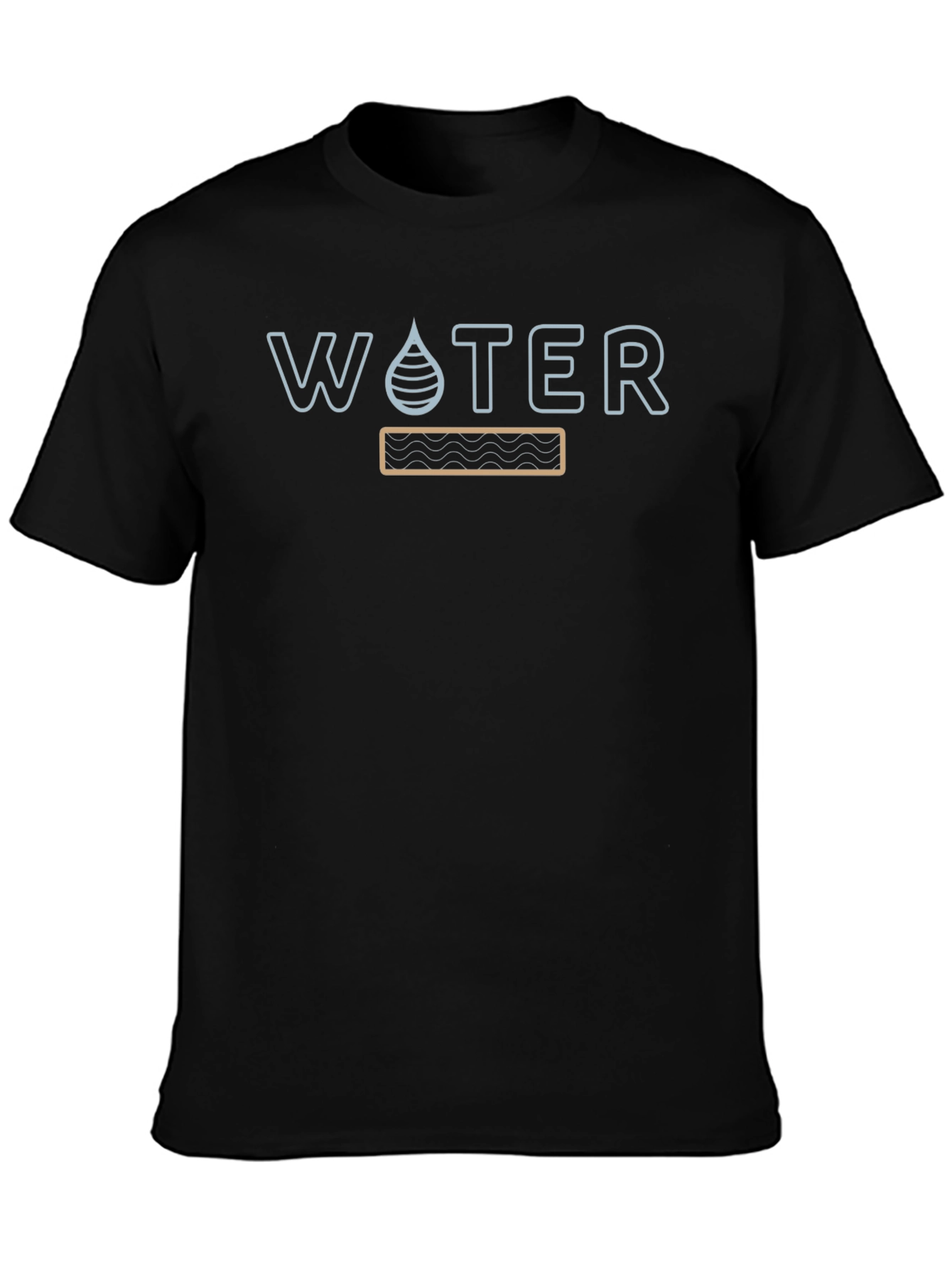 Water Graphic Print T-Shirt - Black