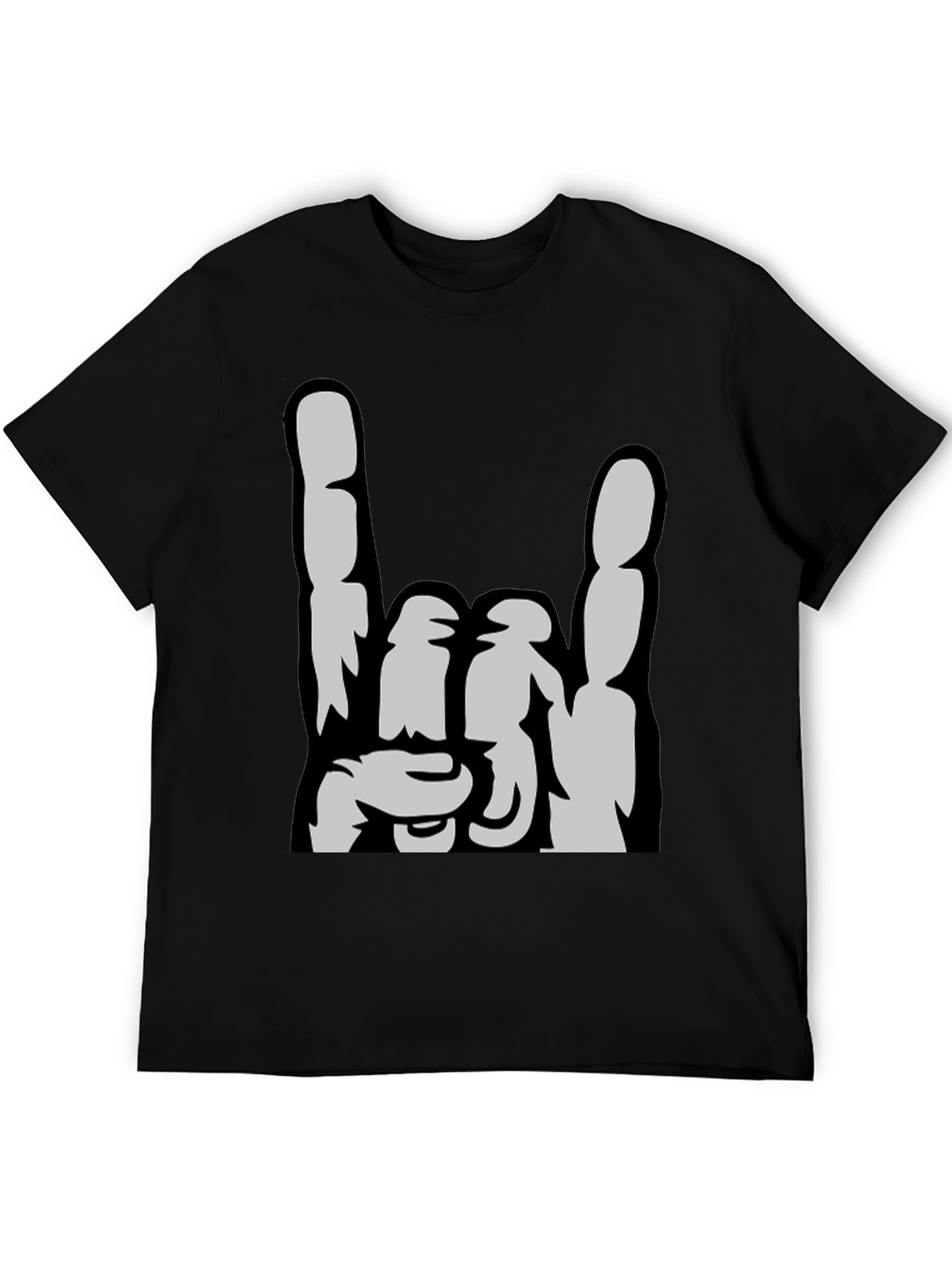 Rock On Graphic Tee - Black Cotton T-Shirt