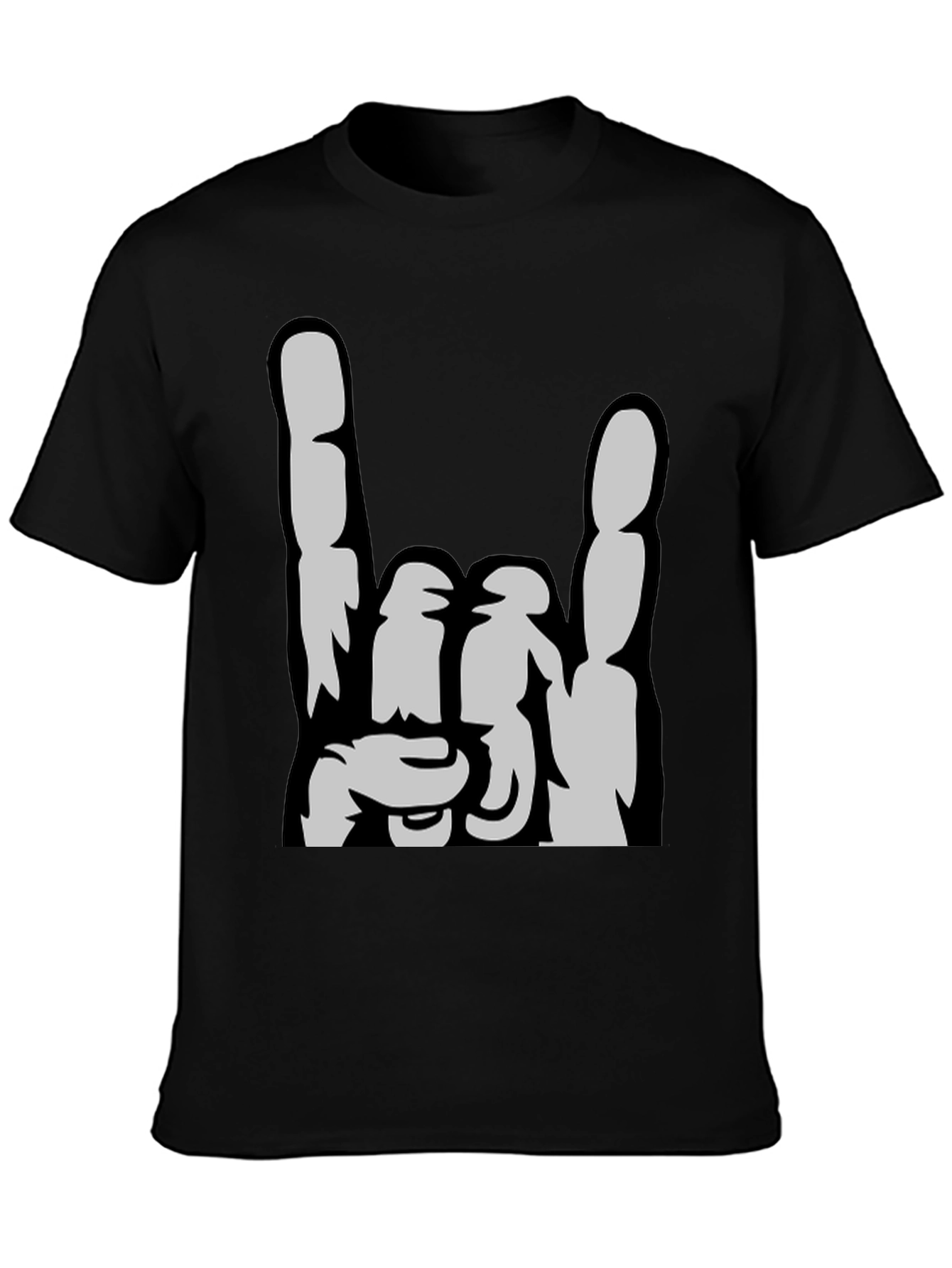 Rock On Graphic Tee - Black Cotton T-Shirt