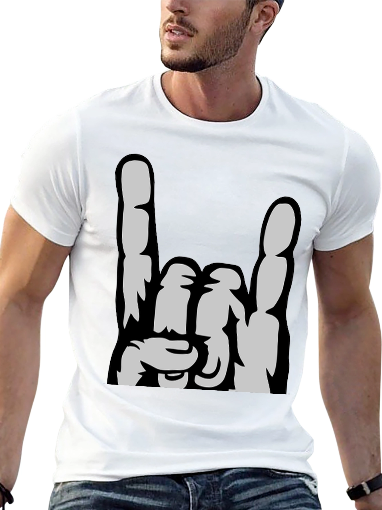 Rock On Graphic Tee - Black Cotton T-Shirt